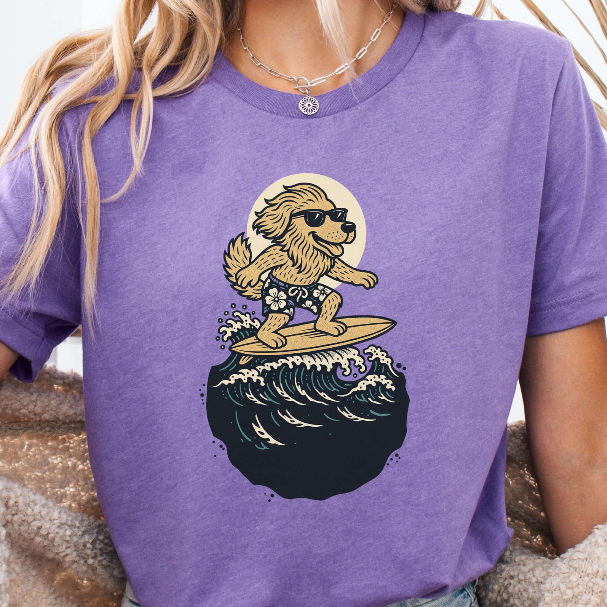 Surfing Dog in Shades T-Shirt