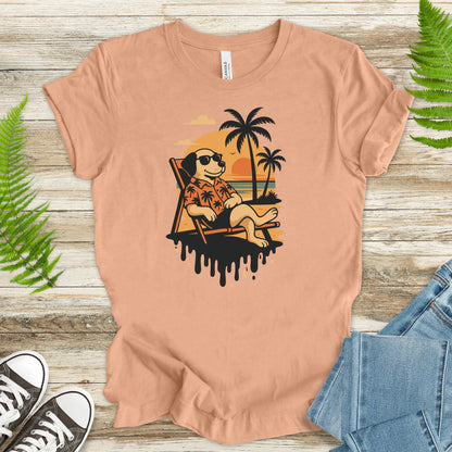 Vacation Dog Sunset T-Shirt – Funny Retro Beach Vibes Tee