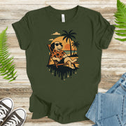 Vacation Dog Sunset T-Shirt – Funny Retro Beach Vibes Tee