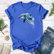 Watercolor Dolphin T-Shirt – Ocean Lover Vintage Sea Life Tee