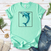 Watercolor Dolphin T-Shirt – Retro Ocean Lover Graphic Tee