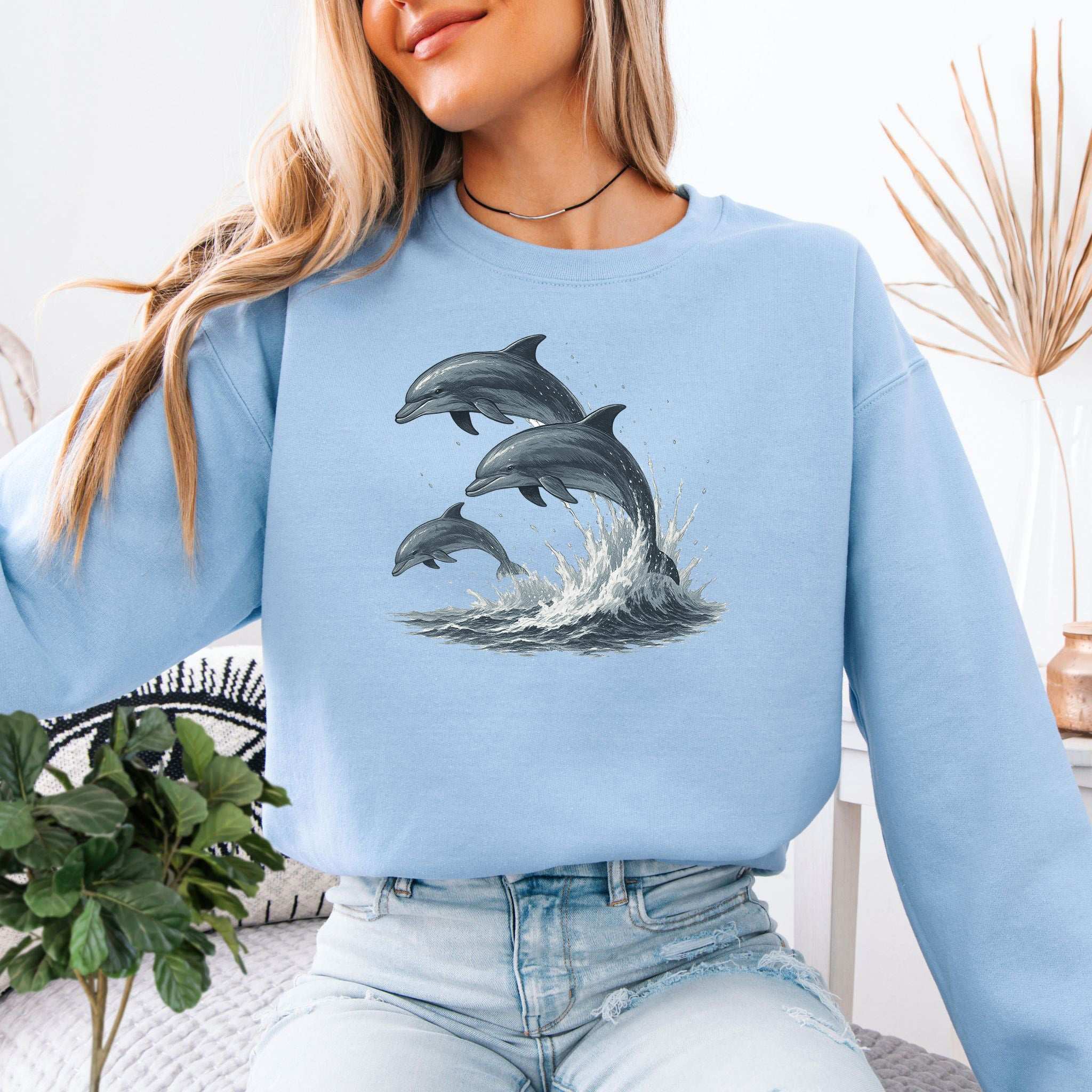 Jumping Dolphins Sweatshirt – Spirit Animal of Joy and Ocean Freedom
