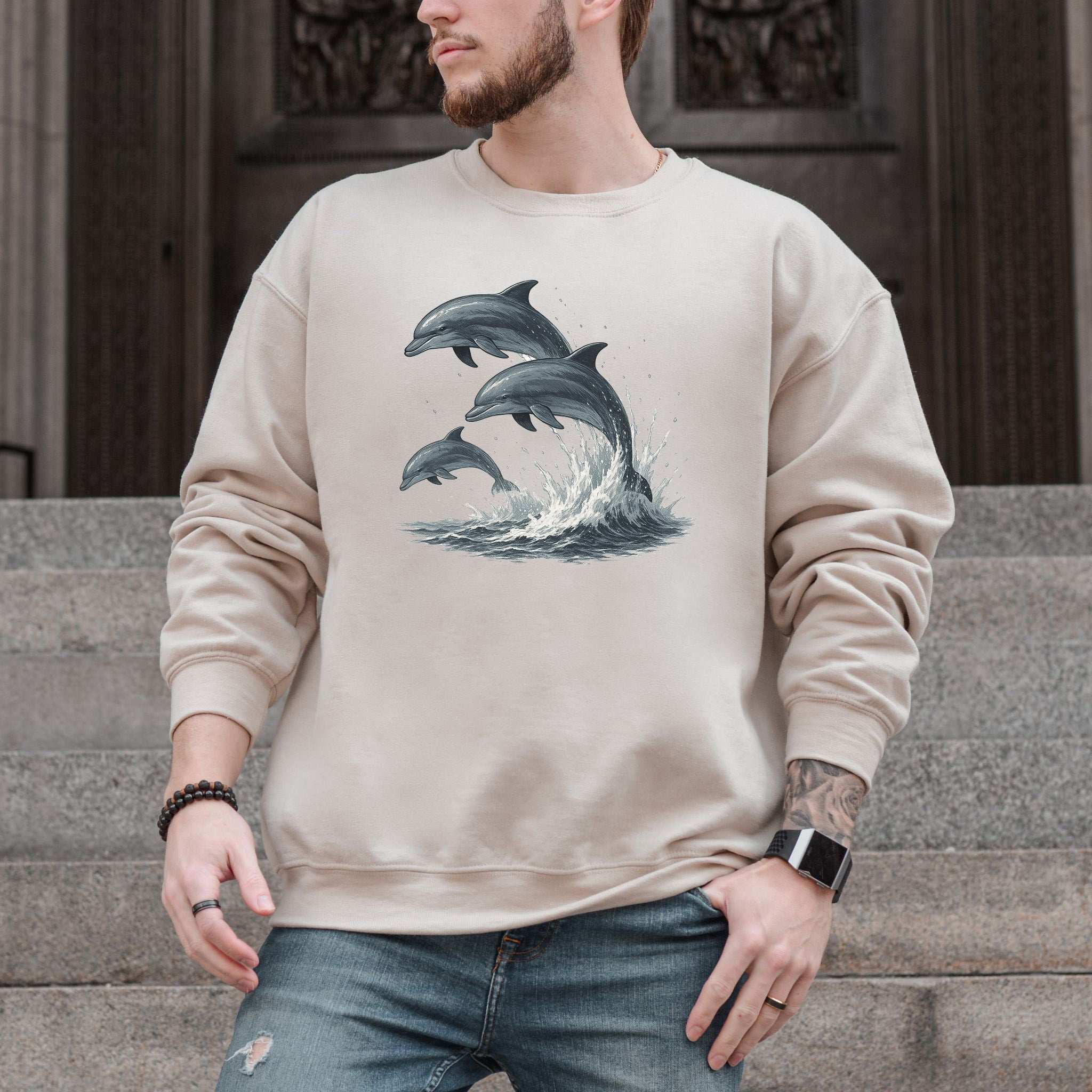Jumping Dolphins Sweatshirt – Spirit Animal of Joy and Ocean Freedom