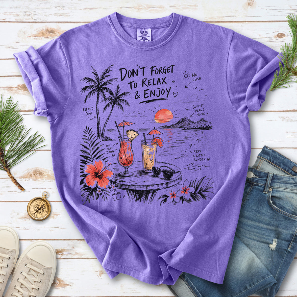 Don’t Forget to Relax & Enjoy Comfort Colors Shirt – Hawaii Vacation Tee