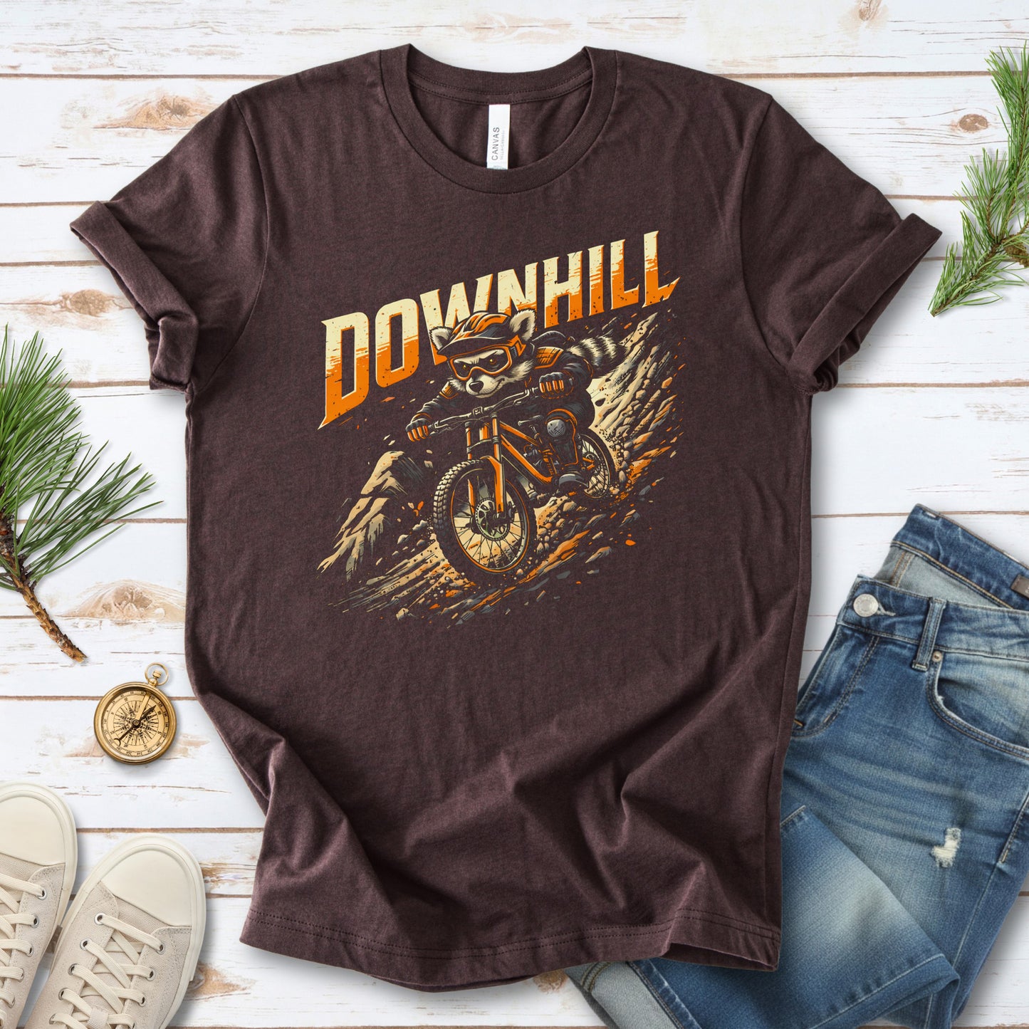 Downhill Raccoon Mountain Biking Adventure T-Shirt