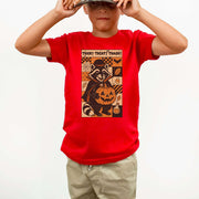 Dracula Raccoon Halloween Youth Tee – Trick? Treat? Trash? Retro Tee