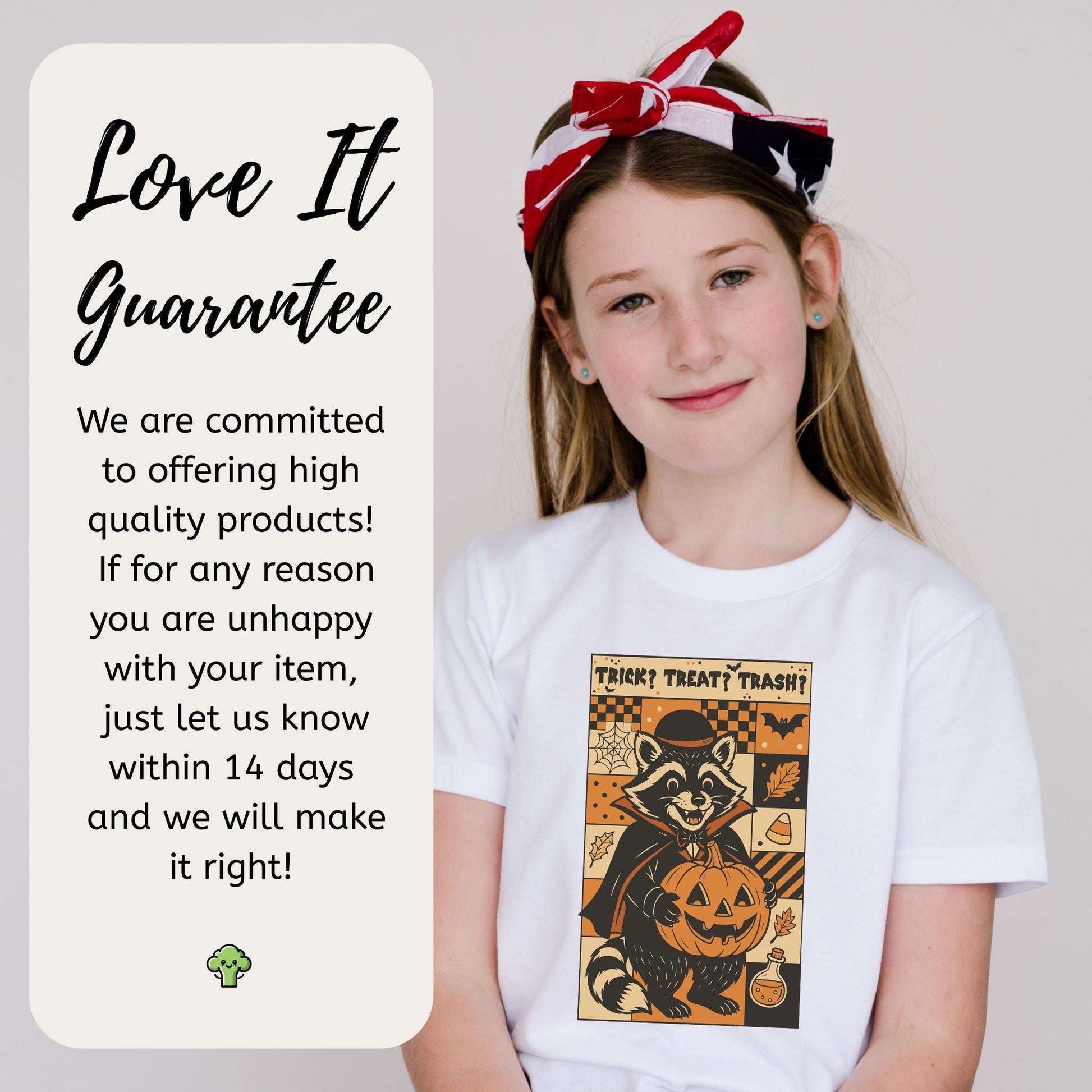 Dracula Raccoon Halloween Youth Tee – Trick? Treat? Trash? Retro Tee