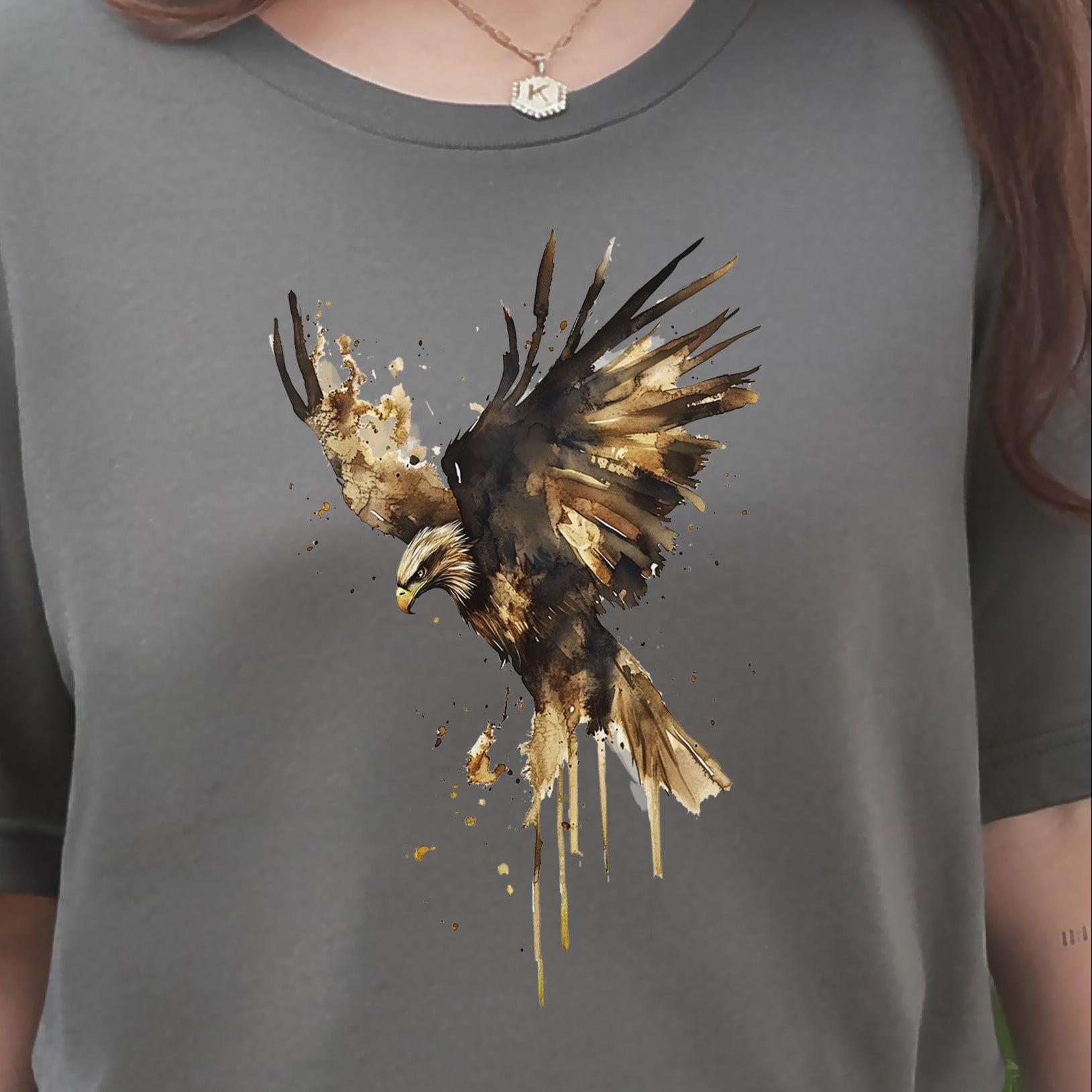 Watercolor Eagle T-Shirt – Vintage American Wildlife Tee