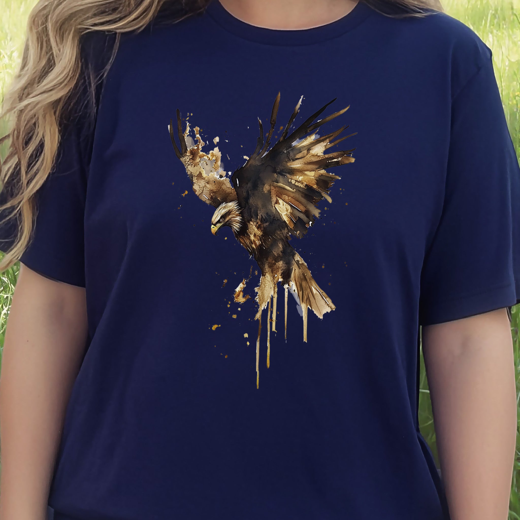 Watercolor Eagle T-Shirt – Vintage American Wildlife Tee
