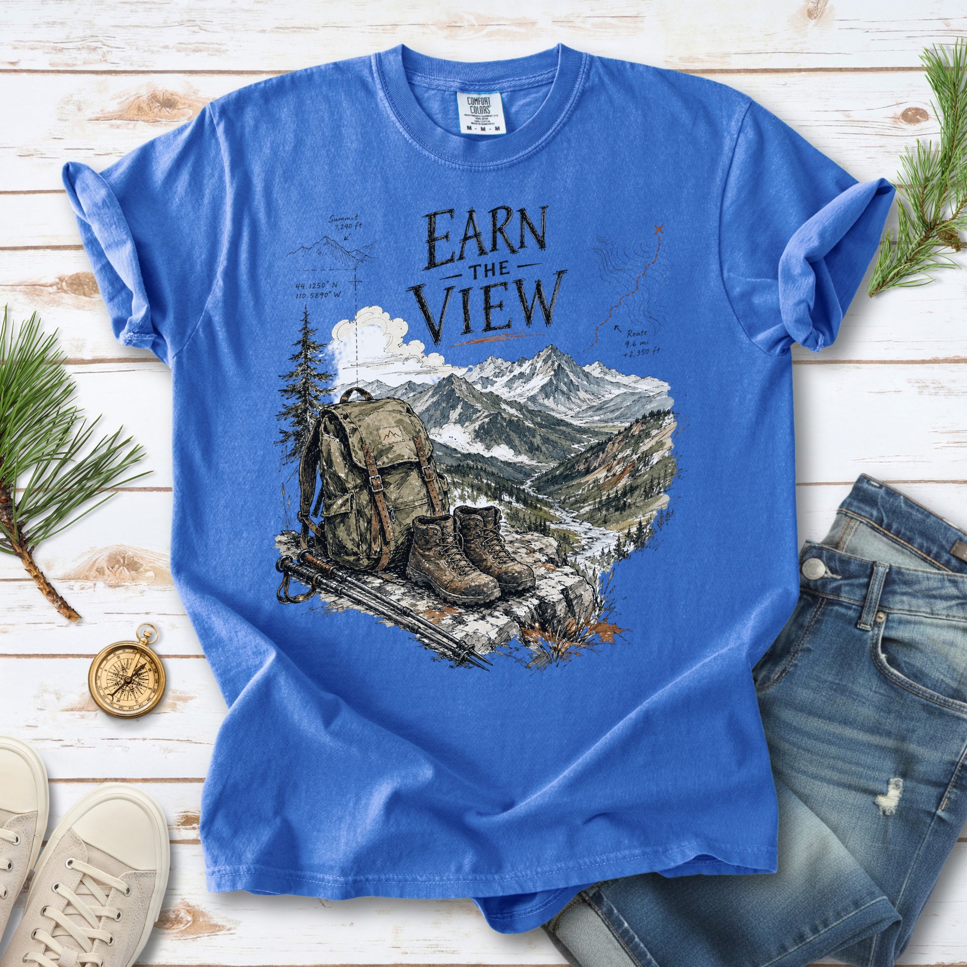 Earn the View Comfort Colors Shirt – Hiking Adventure Tee