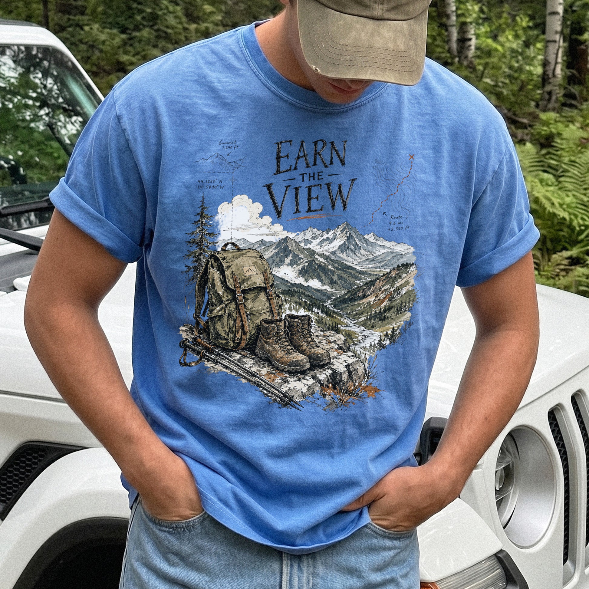 Earn the View Comfort Colors Shirt – Hiking Adventure Tee