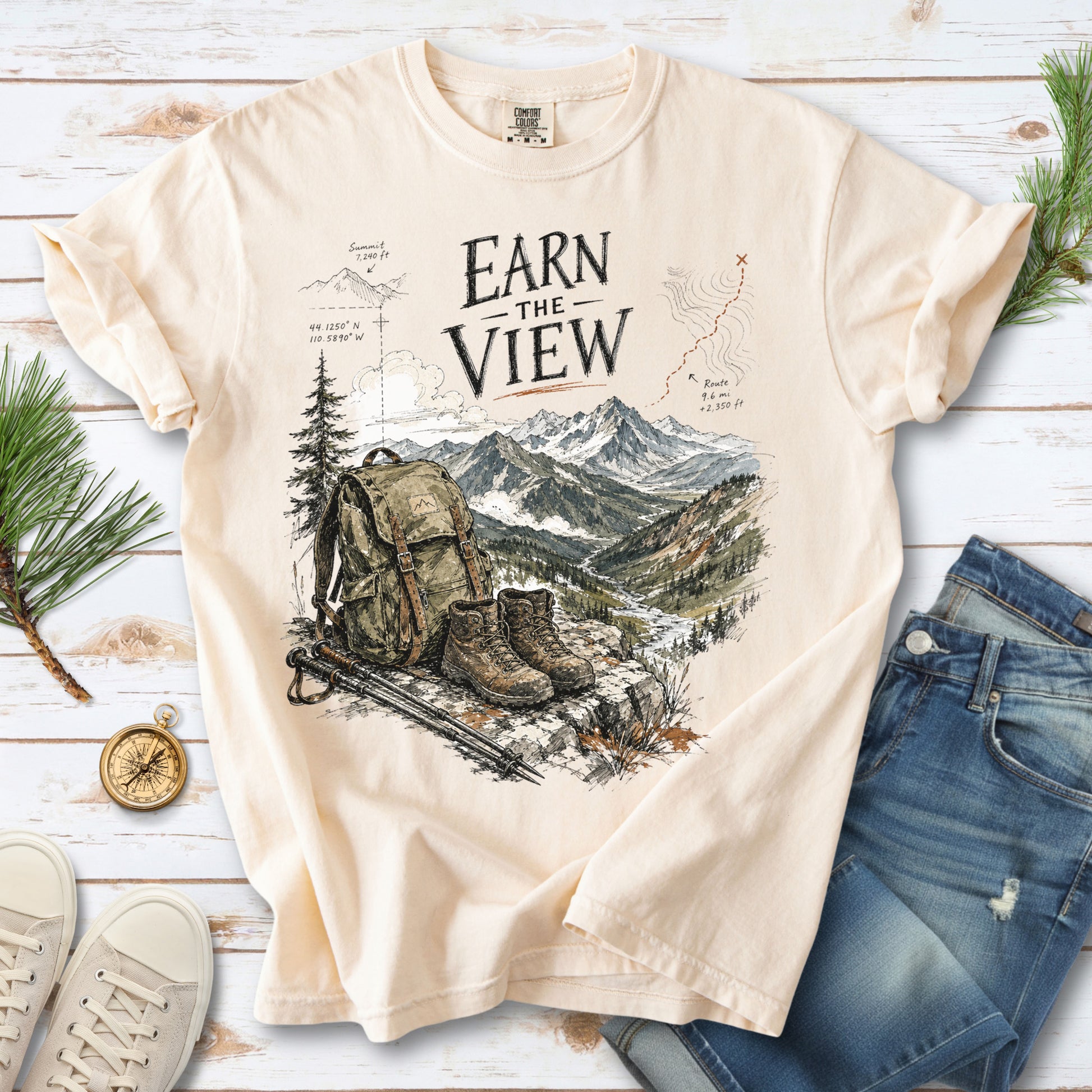 Earn the View Comfort Colors Shirt – Hiking Adventure Tee