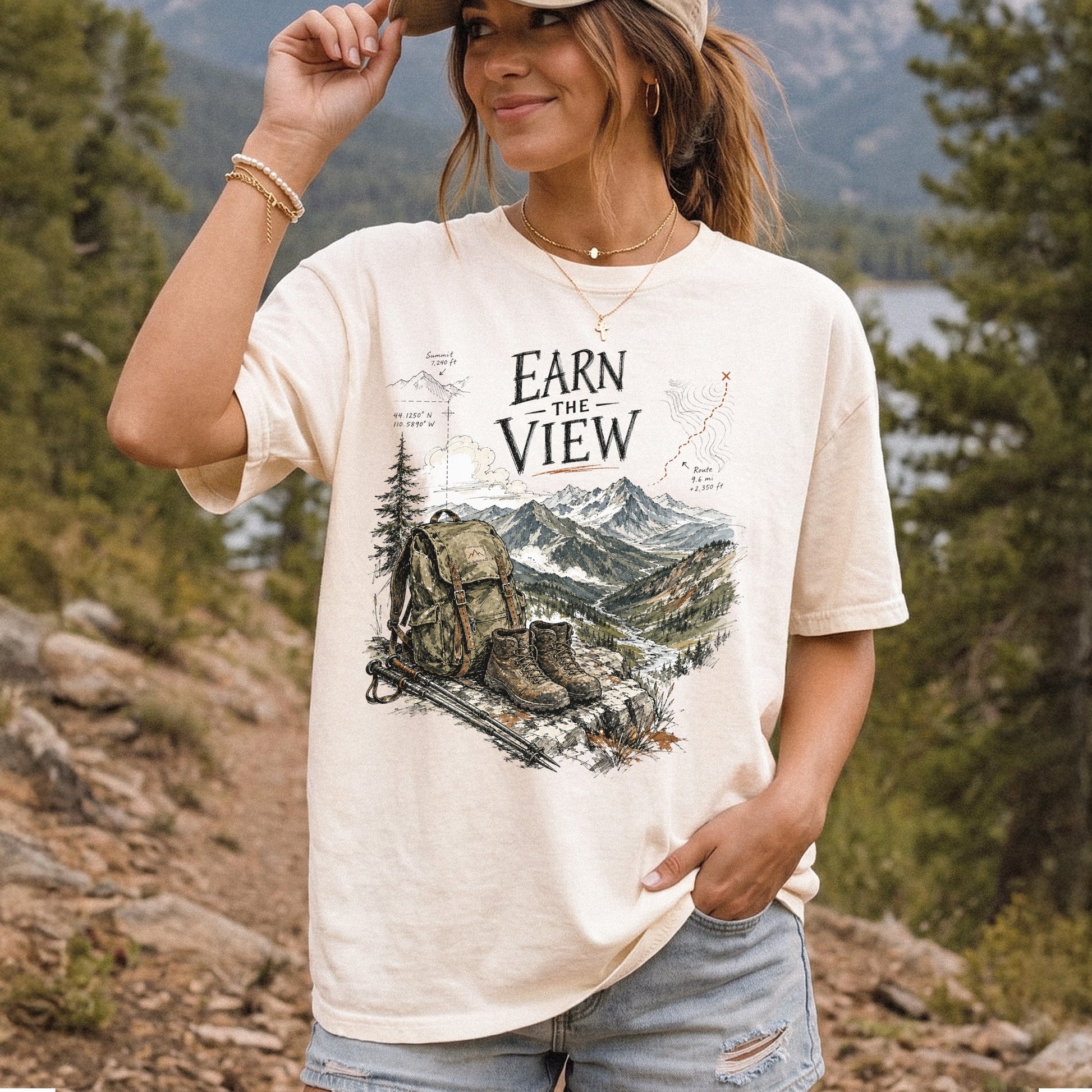 Earn the View Comfort Colors Shirt – Hiking Adventure Tee