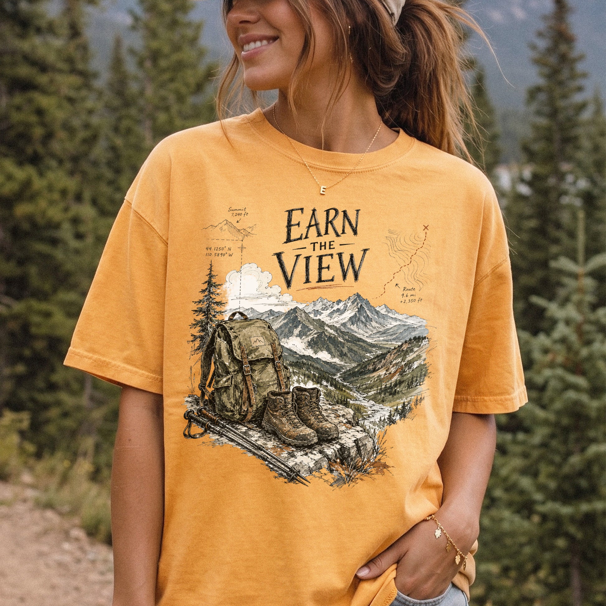 Earn the View Comfort Colors Shirt – Hiking Adventure Tee