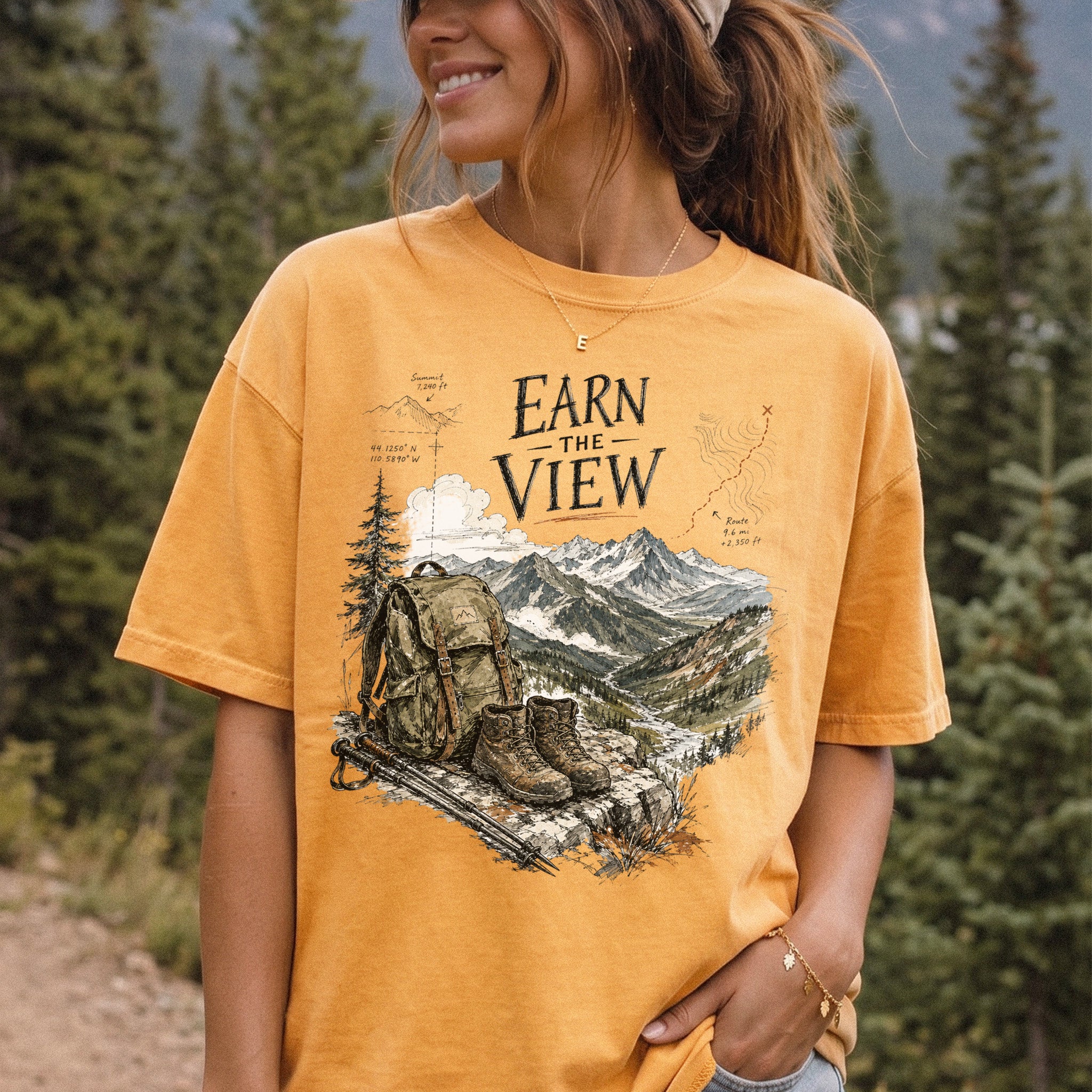 Earn the View Comfort Colors Shirt – Hiking Adventure Tee