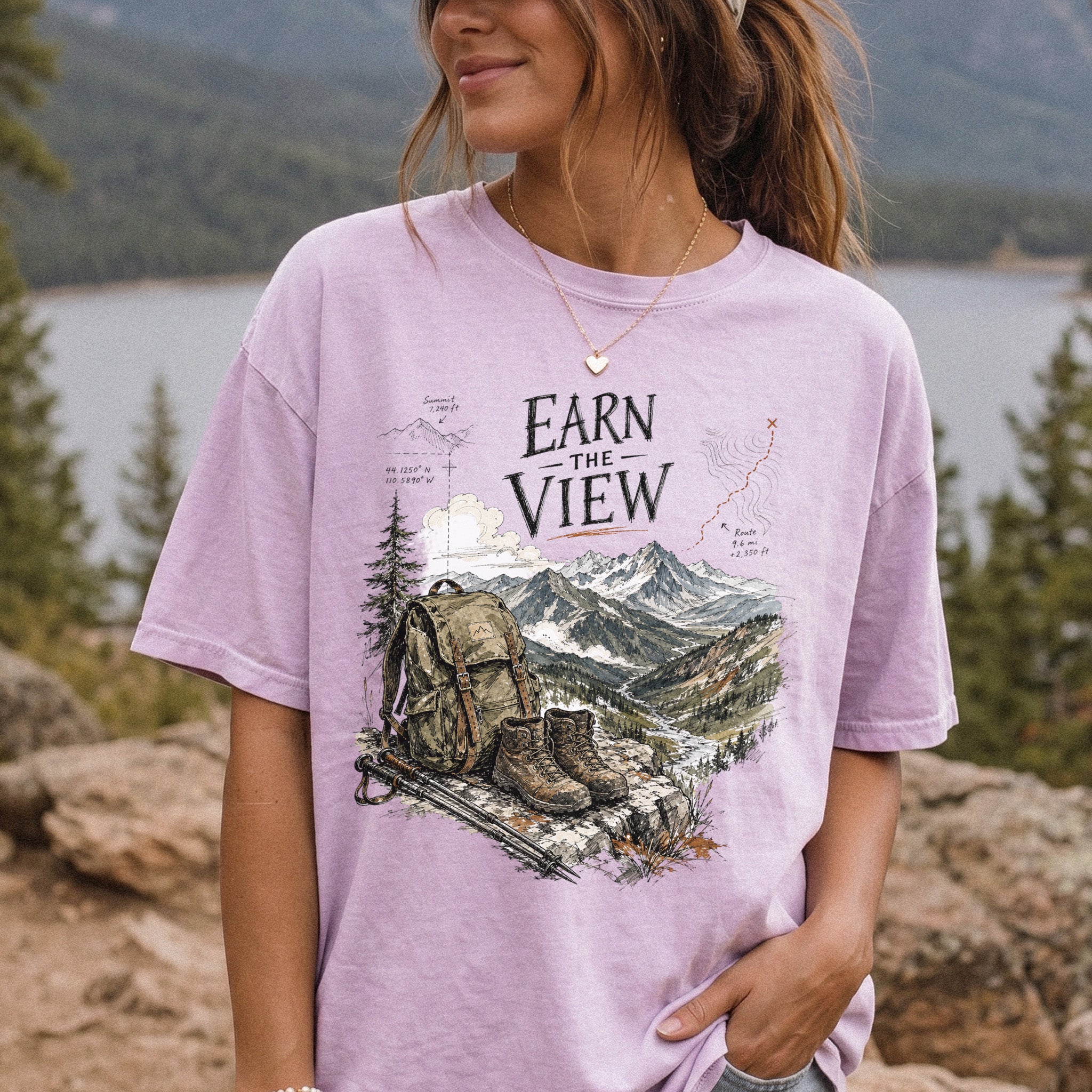 Earn the View Comfort Colors Shirt – Hiking Adventure Tee