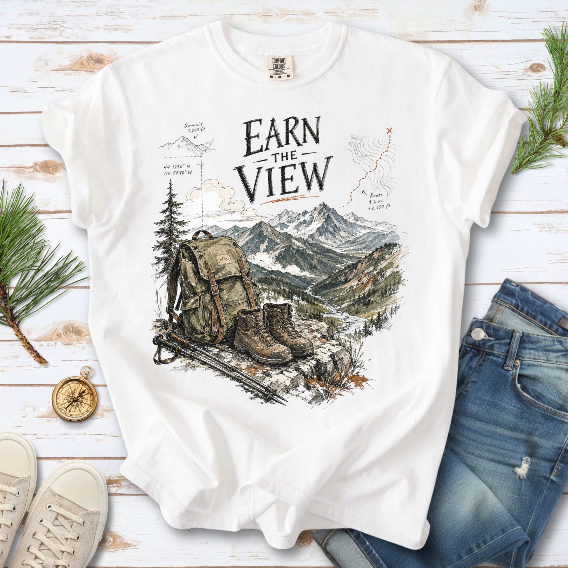 Earn the View Comfort Colors Shirt – Hiking Adventure Tee