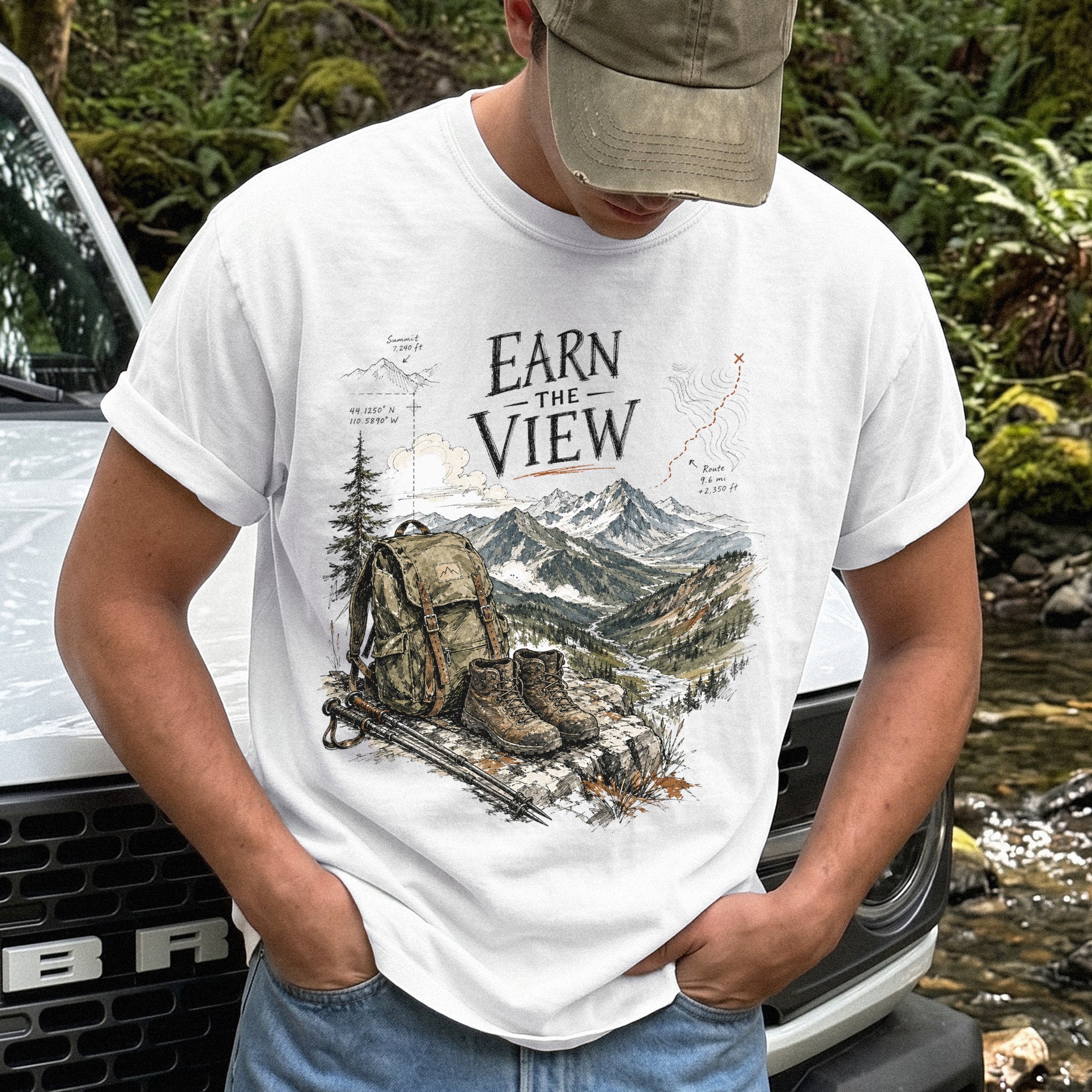 Earn the View Comfort Colors Shirt – Hiking Adventure Tee