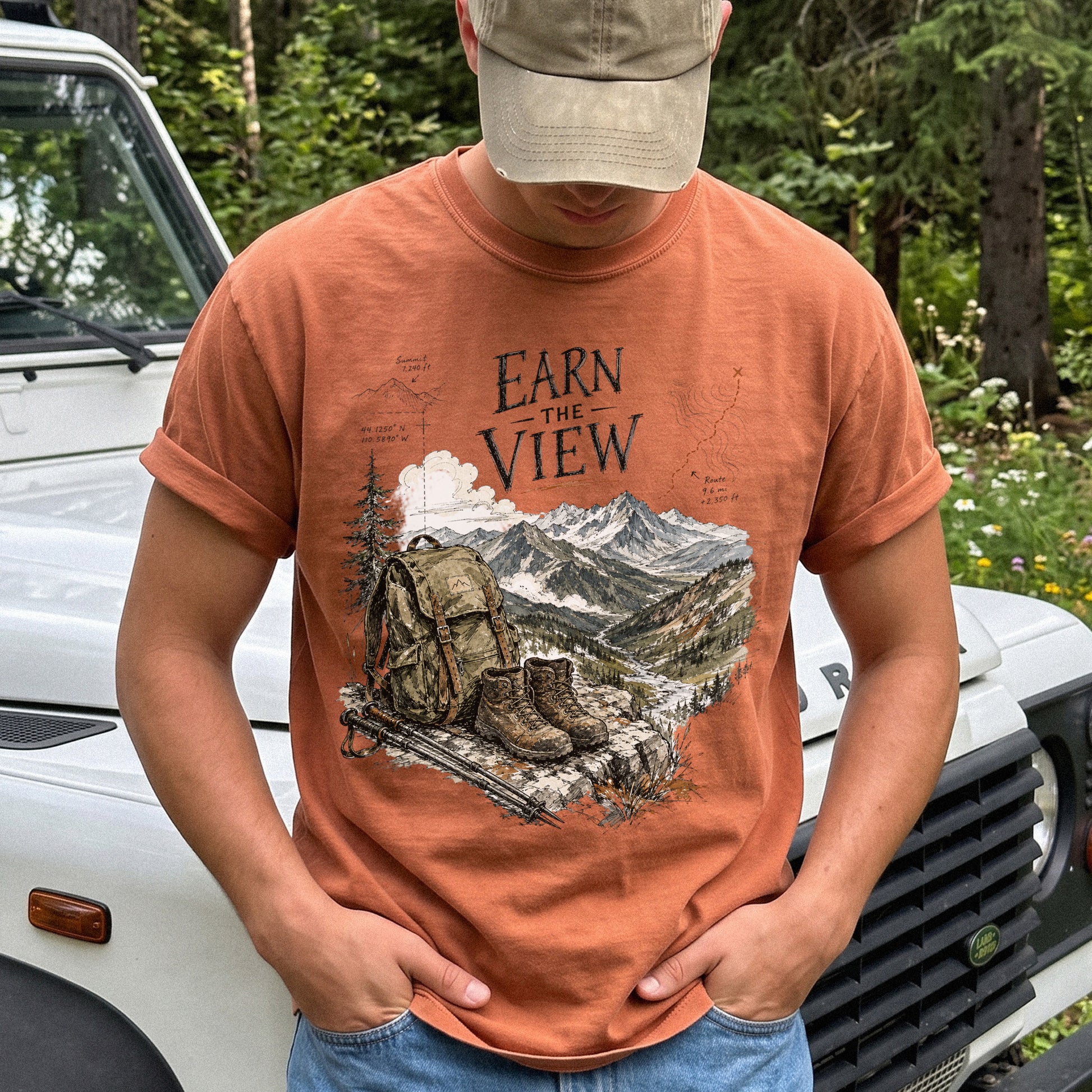 Earn the View Comfort Colors Shirt – Hiking Adventure Tee