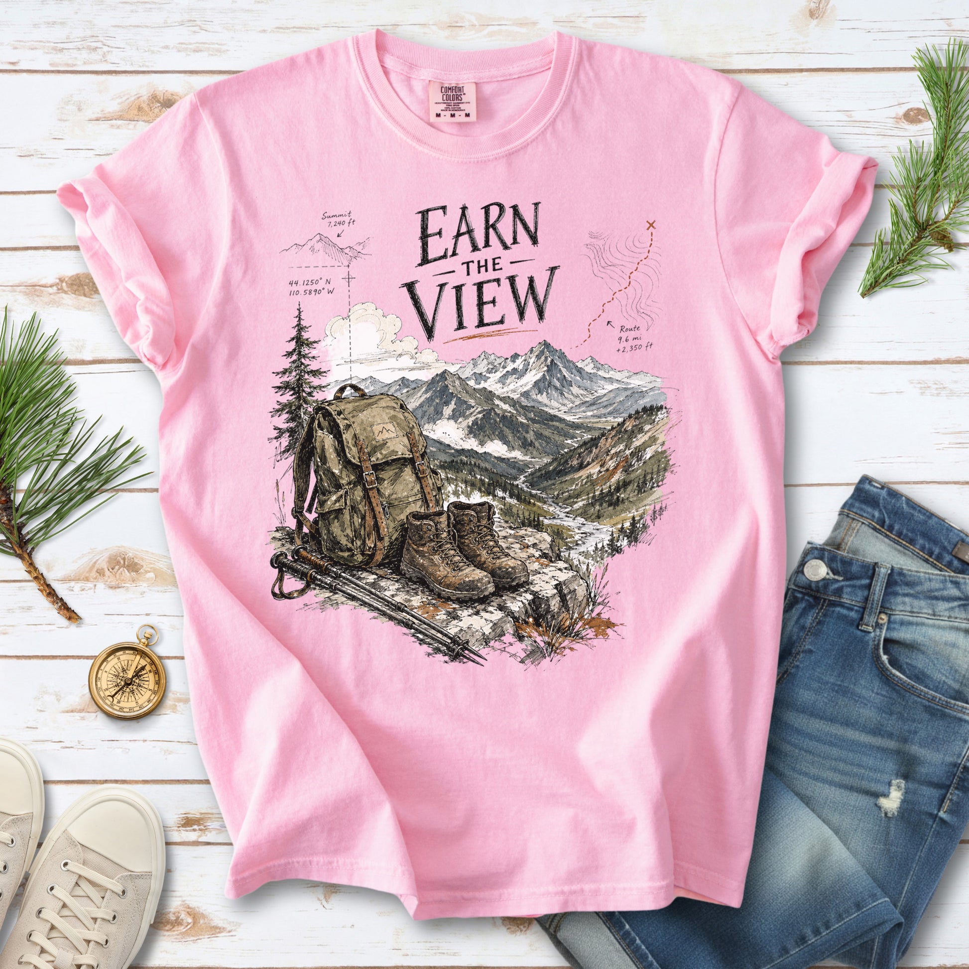 The Long Way Home Comfort Colors Shirt – Scenic Backpacking T-Shirt