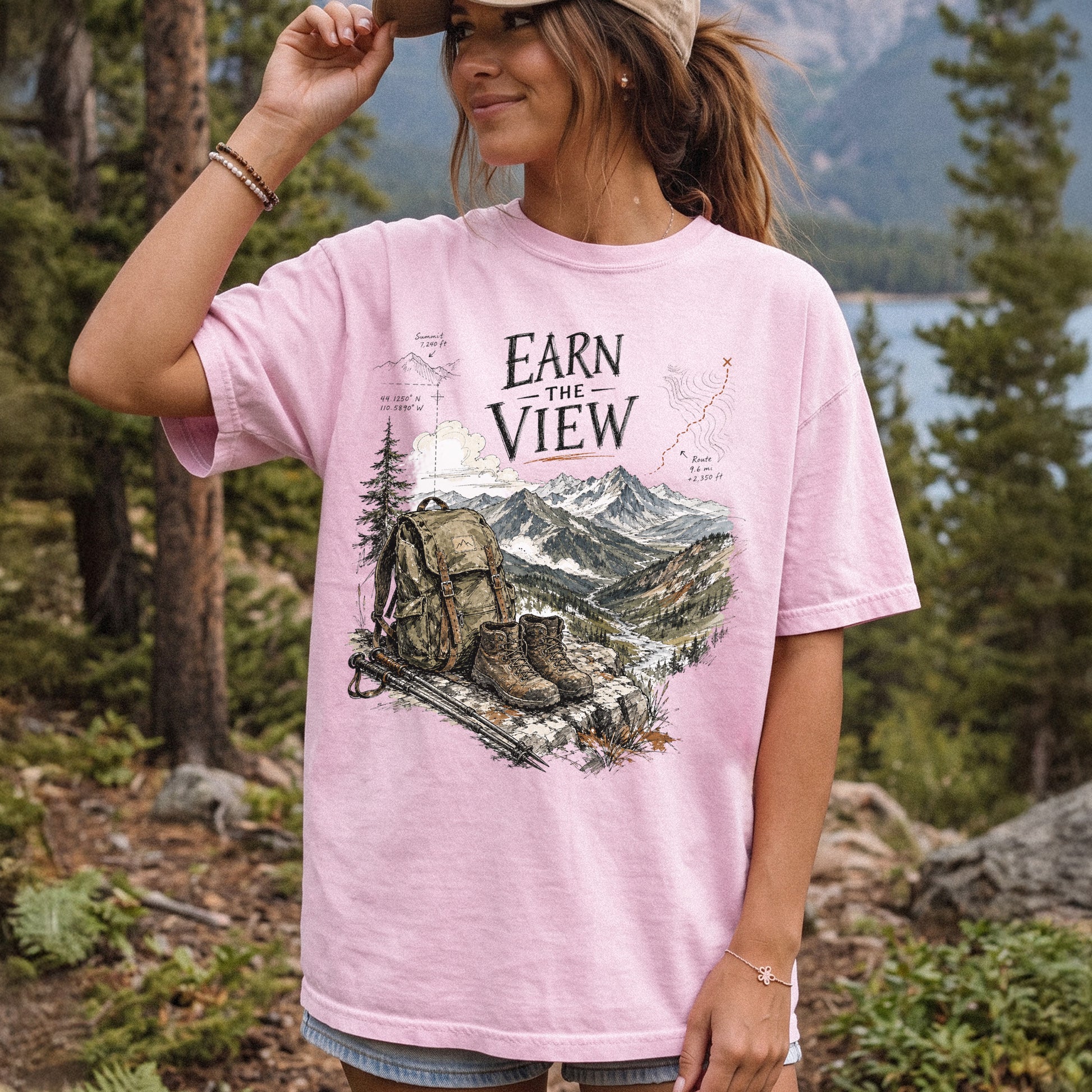 The Long Way Home Comfort Colors Shirt – Scenic Backpacking T-Shirt