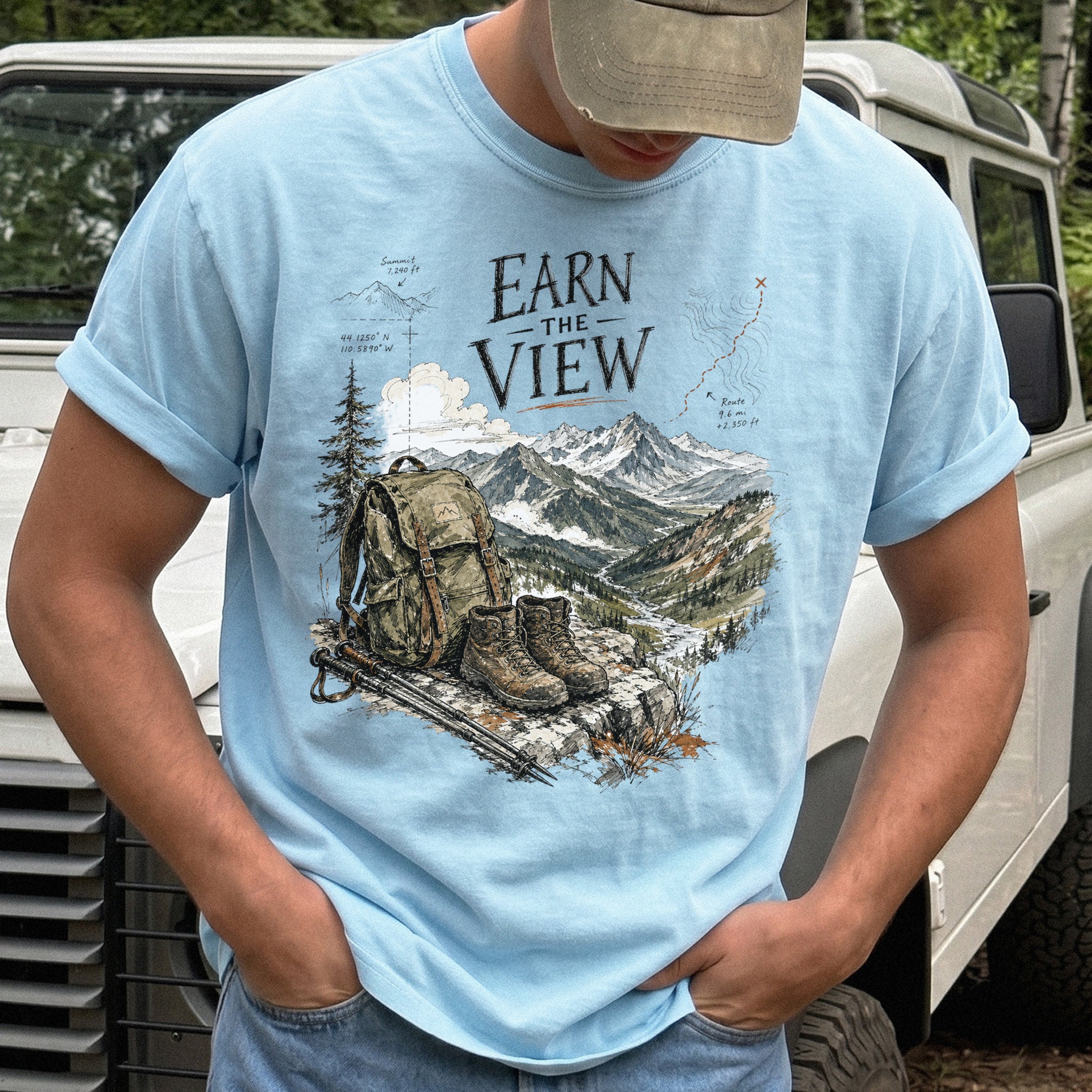 Earn the View Comfort Colors Shirt – Hiking Adventure Tee