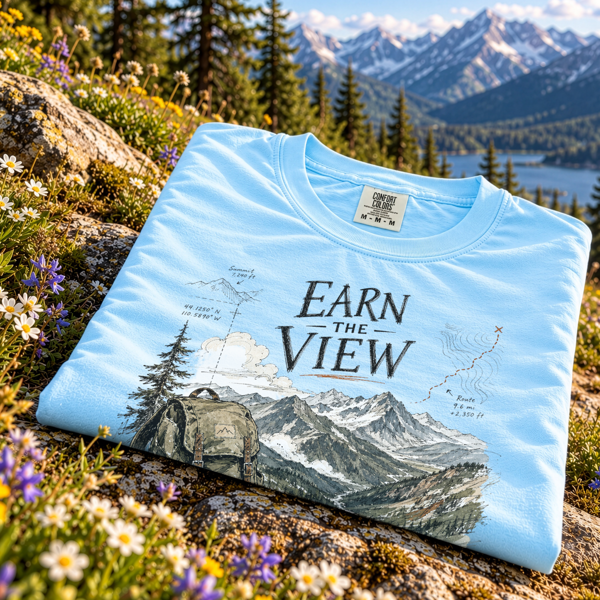 Earn the View Comfort Colors Shirt – Hiking Adventure Tee