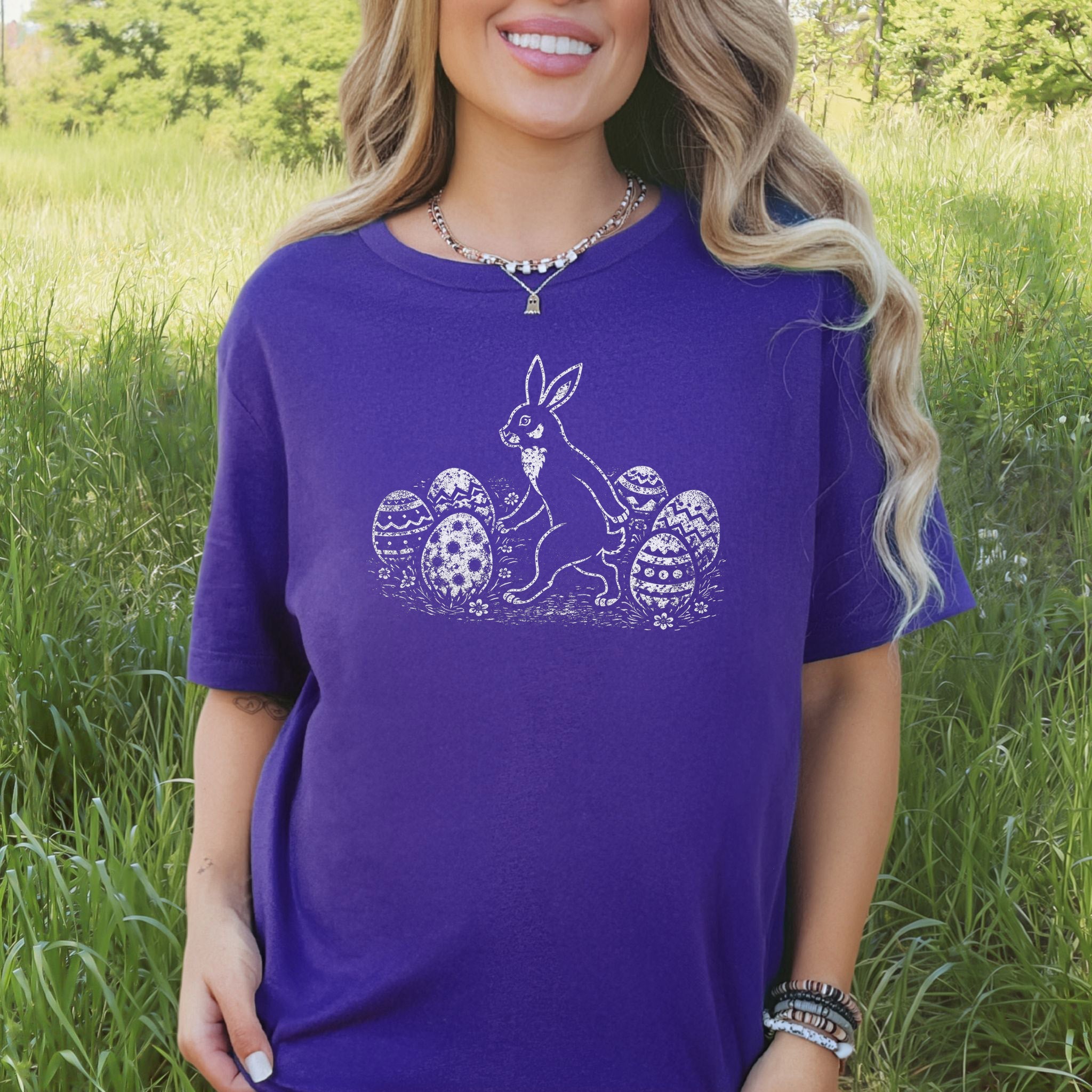 Easter Bunny T-Shirt Vintage Rabbit Egg Hunt Spring Gift Tee