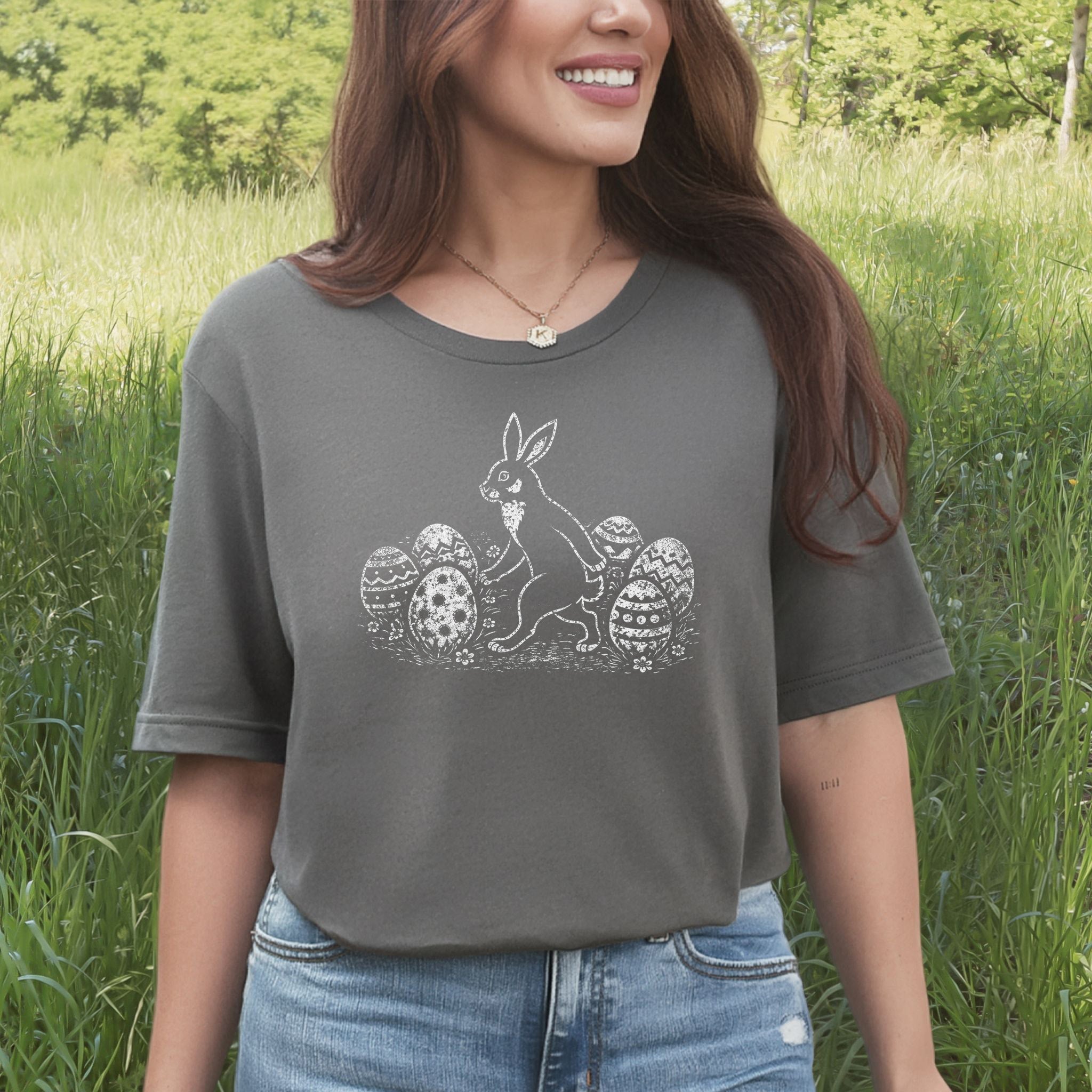 Easter Bunny T-Shirt Vintage Rabbit Egg Hunt Spring Gift Tee