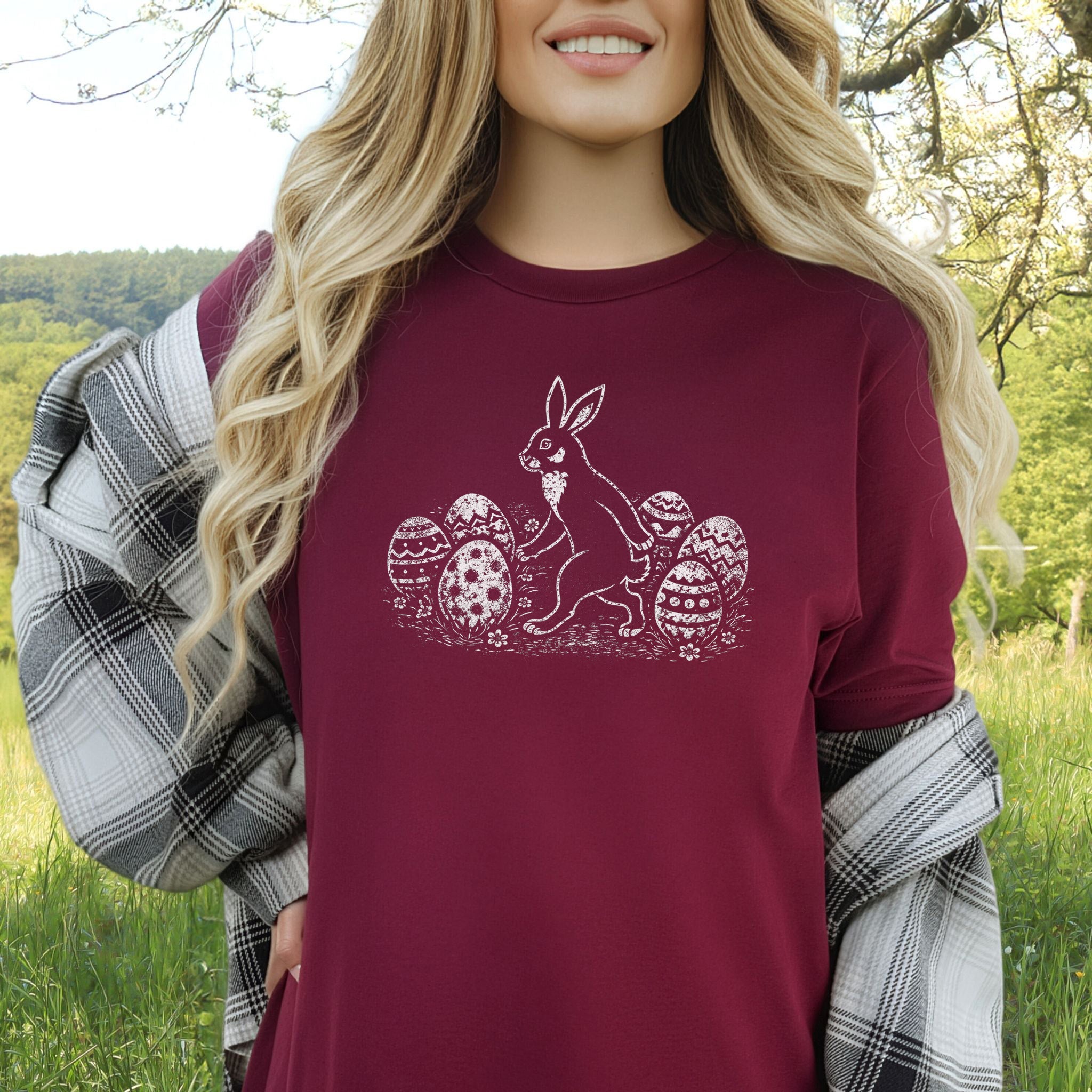 Easter Bunny T-Shirt Vintage Rabbit Egg Hunt Spring Gift Tee