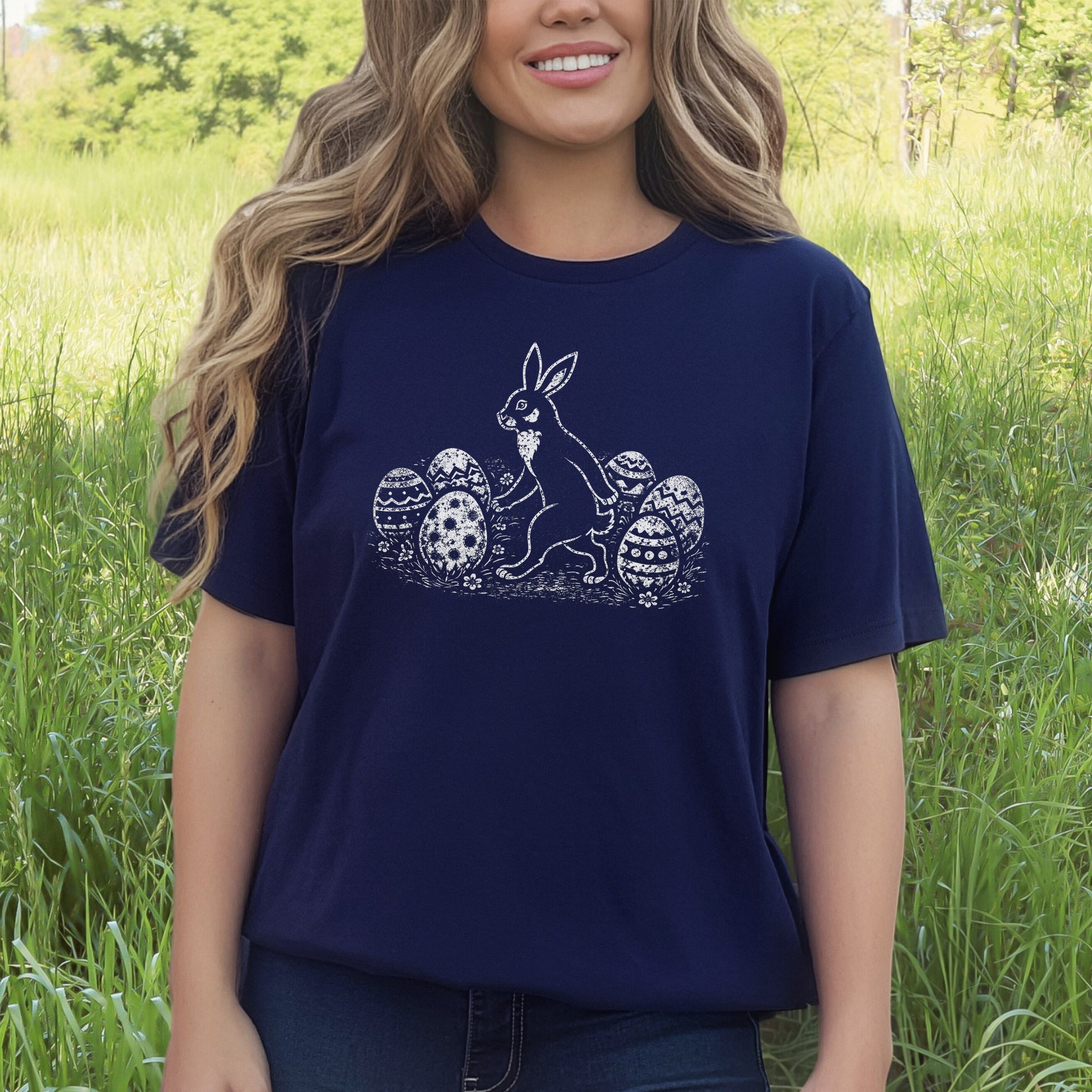 Easter Bunny T-Shirt Vintage Rabbit Egg Hunt Spring Gift Tee