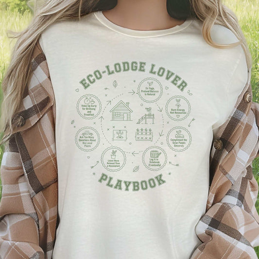 Eco Retreat Wanderer Playbook T-Shirt – Cozy Nature Lover Tee