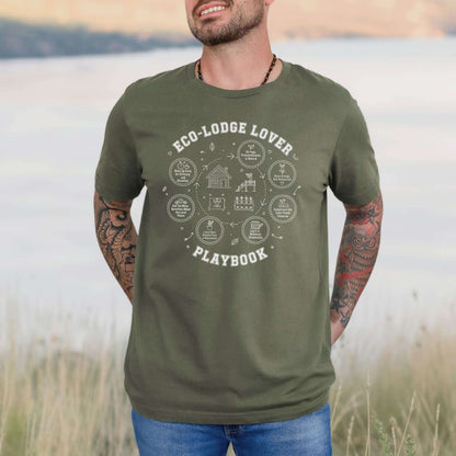 Eco Retreat Wanderer Playbook T-Shirt – Cozy Nature Lover Tee