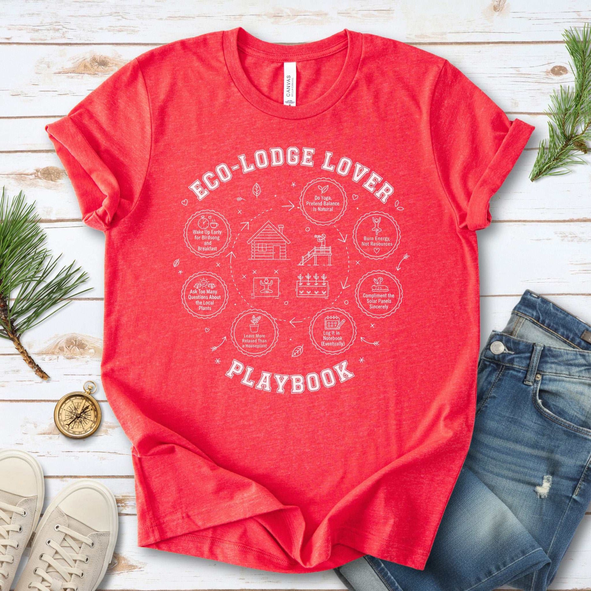 Eco Retreat Wanderer Playbook T-Shirt – Cozy Nature Lover Tee