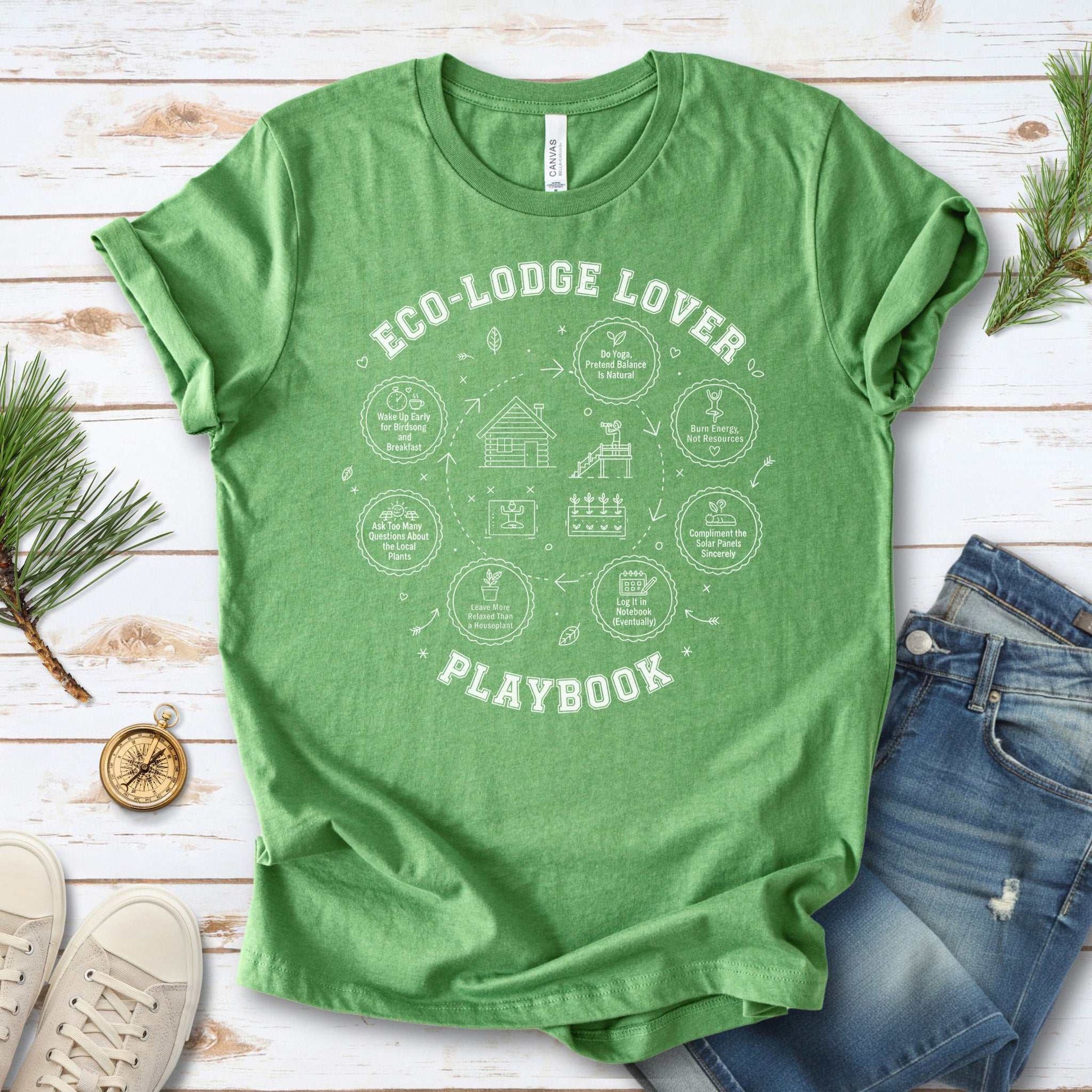 Eco Retreat Wanderer Playbook T-Shirt – Cozy Nature Lover Tee