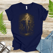 Elephant Spirit Animal T-Shirt – Jungle Majesty & Safari Soul featuring a majestic elephant surrounded by jungle leaves.