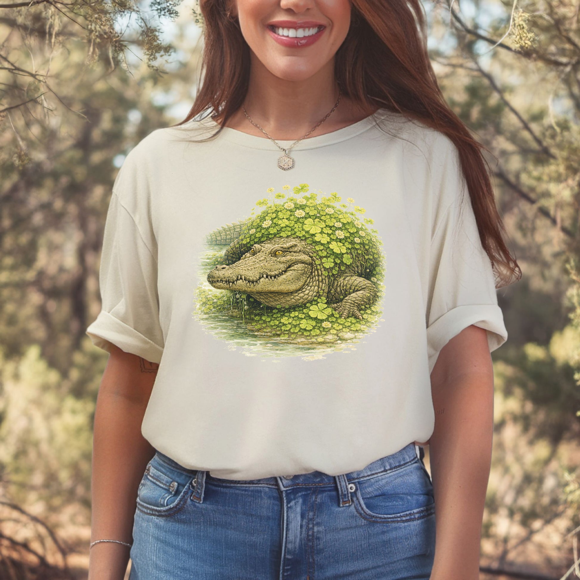 Emerald Alligator T-Shirt – Lucky Clover Swamp Beast for St. Patrick’s Day
