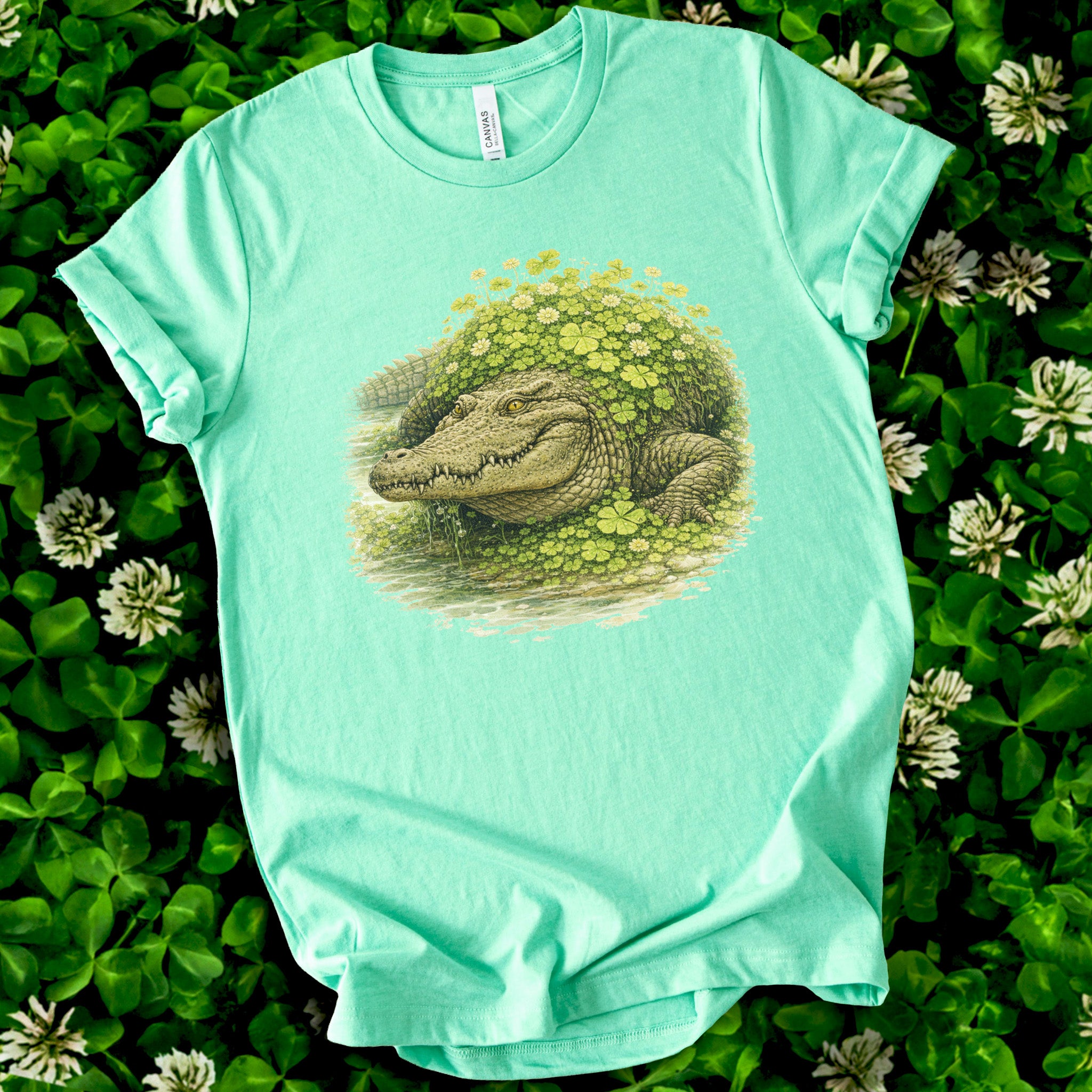 Emerald Alligator T-Shirt – Lucky Clover Swamp Beast for St. Patrick’s Day