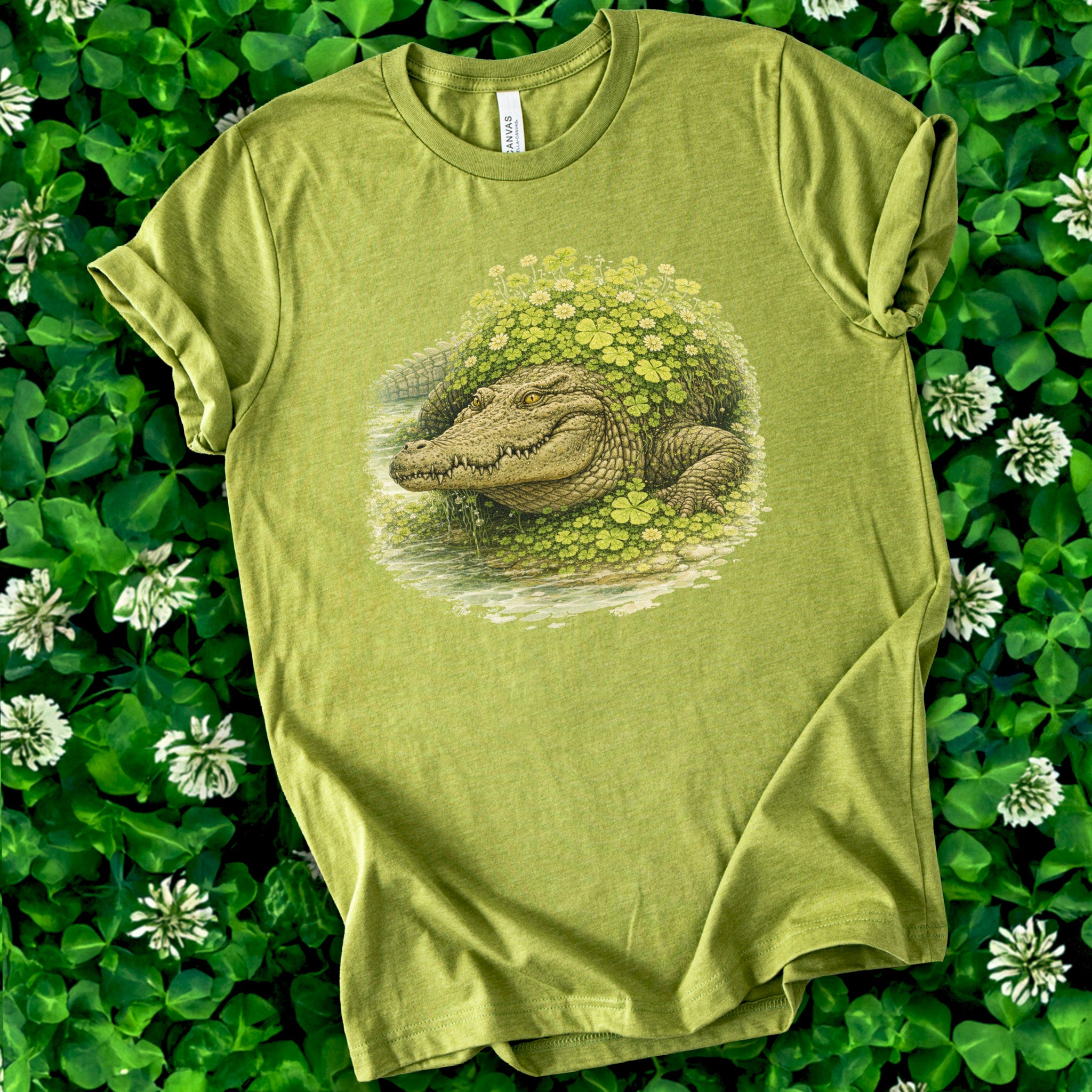 Emerald Alligator T-Shirt – Lucky Clover Swamp Beast for St. Patrick’s Day