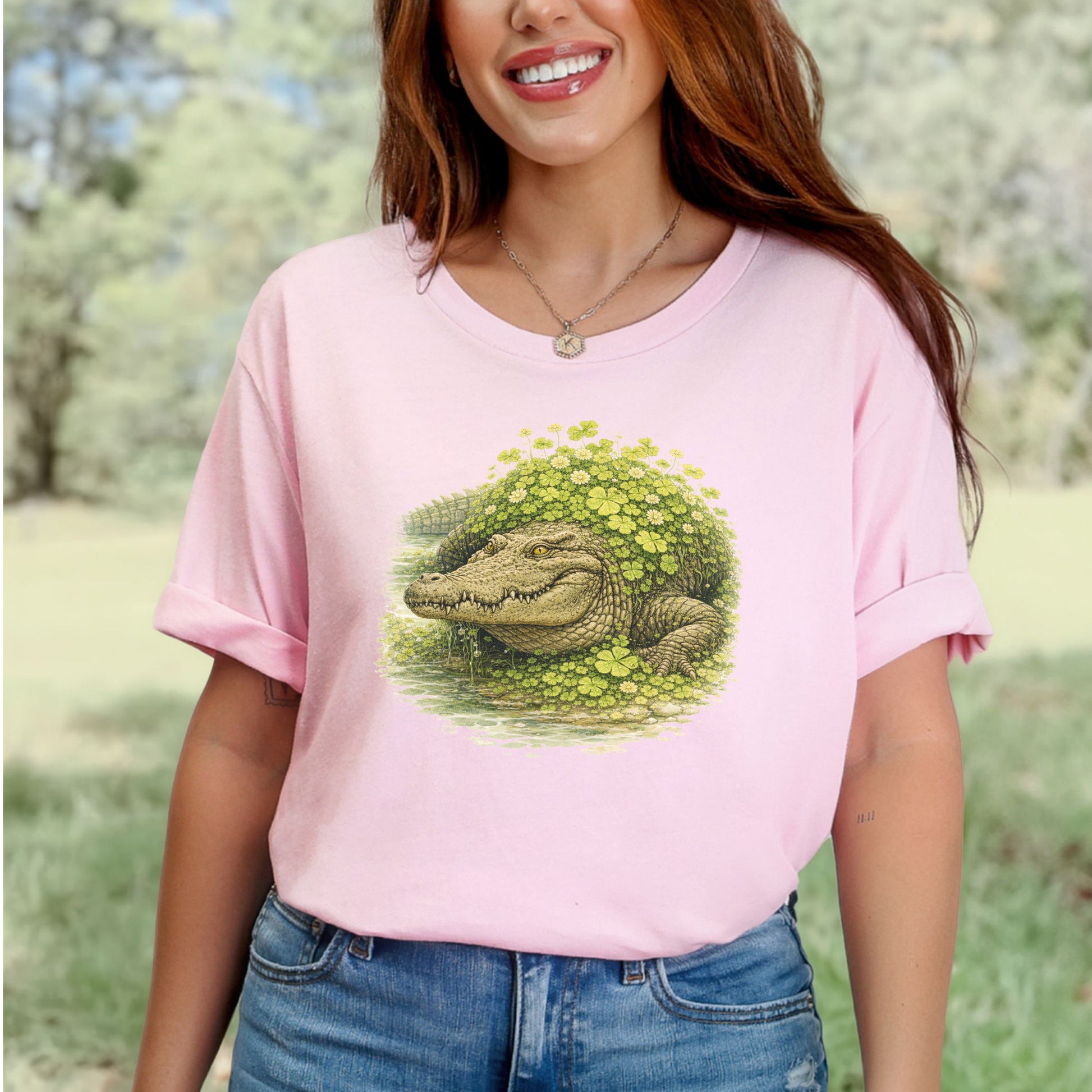Emerald Alligator T-Shirt – Lucky Clover Swamp Beast for St. Patrick’s Day