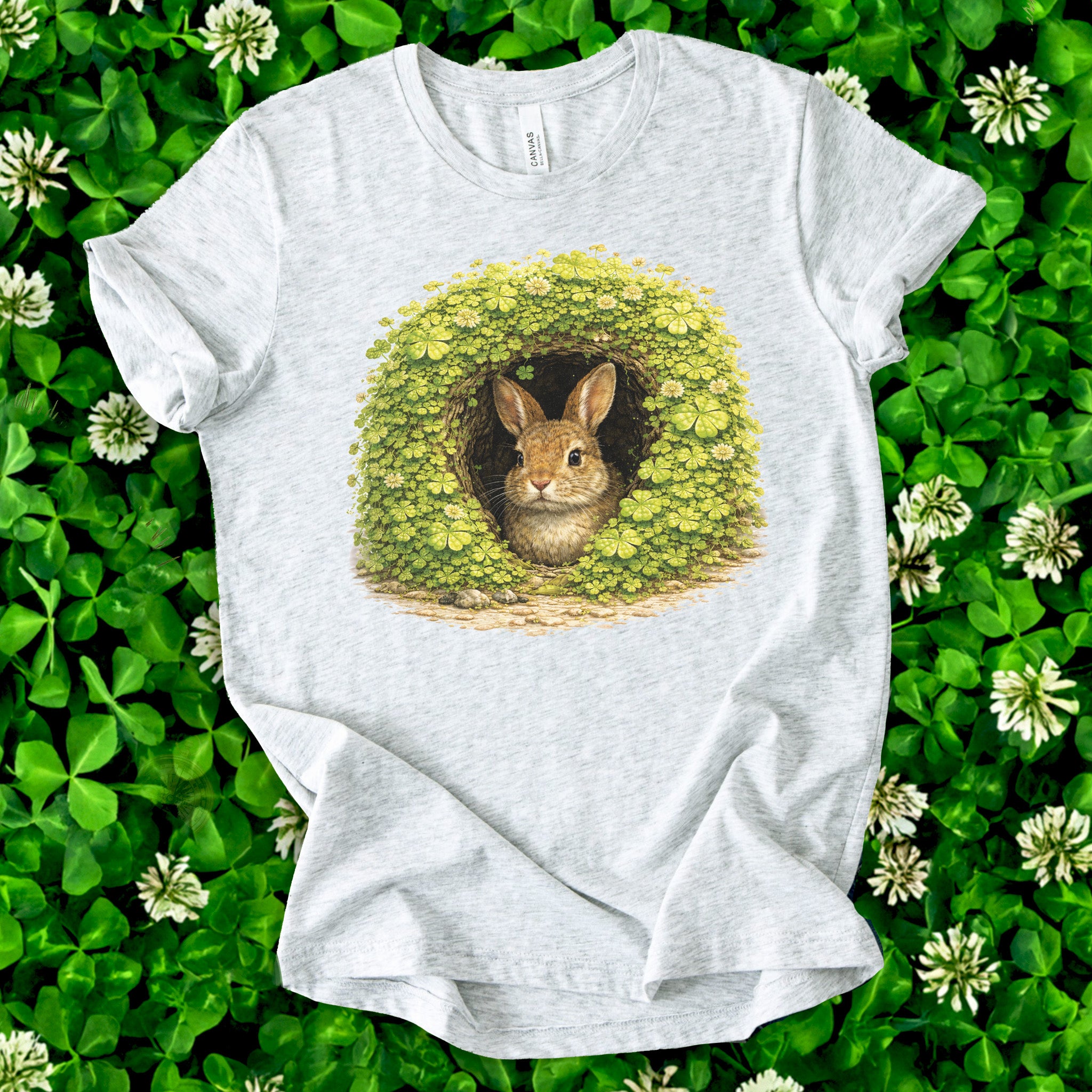 Emerald Bunny T-Shirt – Lucky Clover Burrow for St. Patrick’s Day