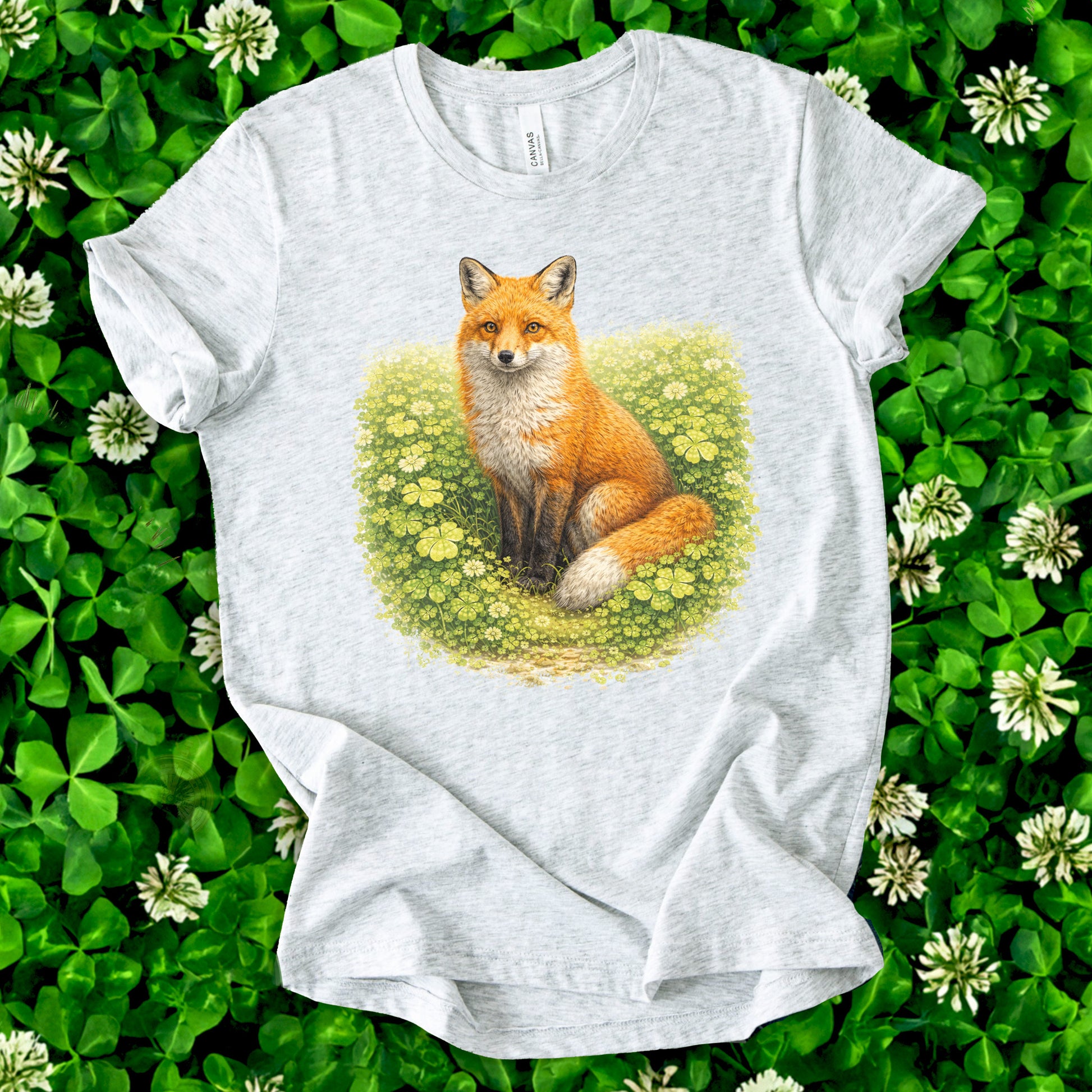 Emerald Fox T-Shirt – Lucky Clover Forest Fox for St. Patrick’s Day