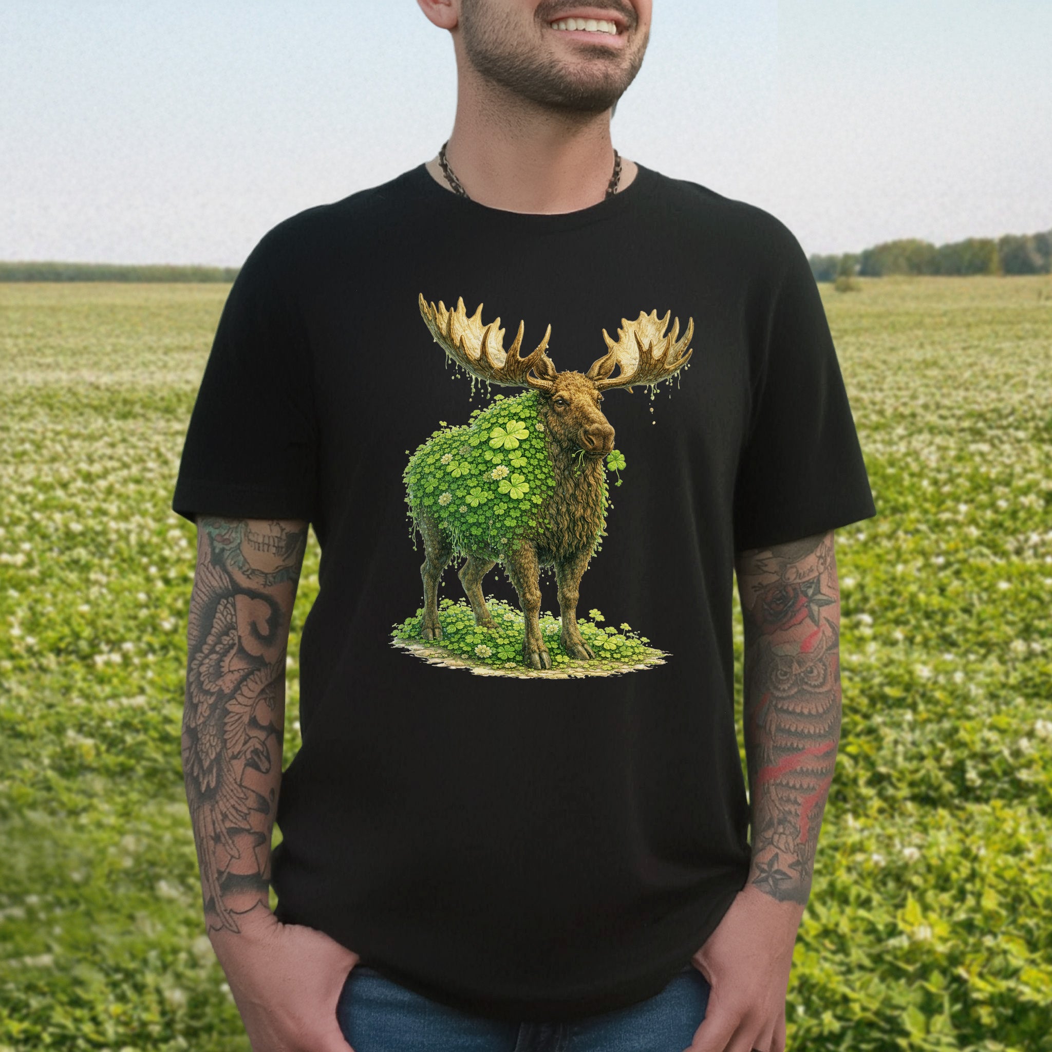Emerald Moose T-Shirt – Shamrock Forest Giant for St. Patrick’s Day