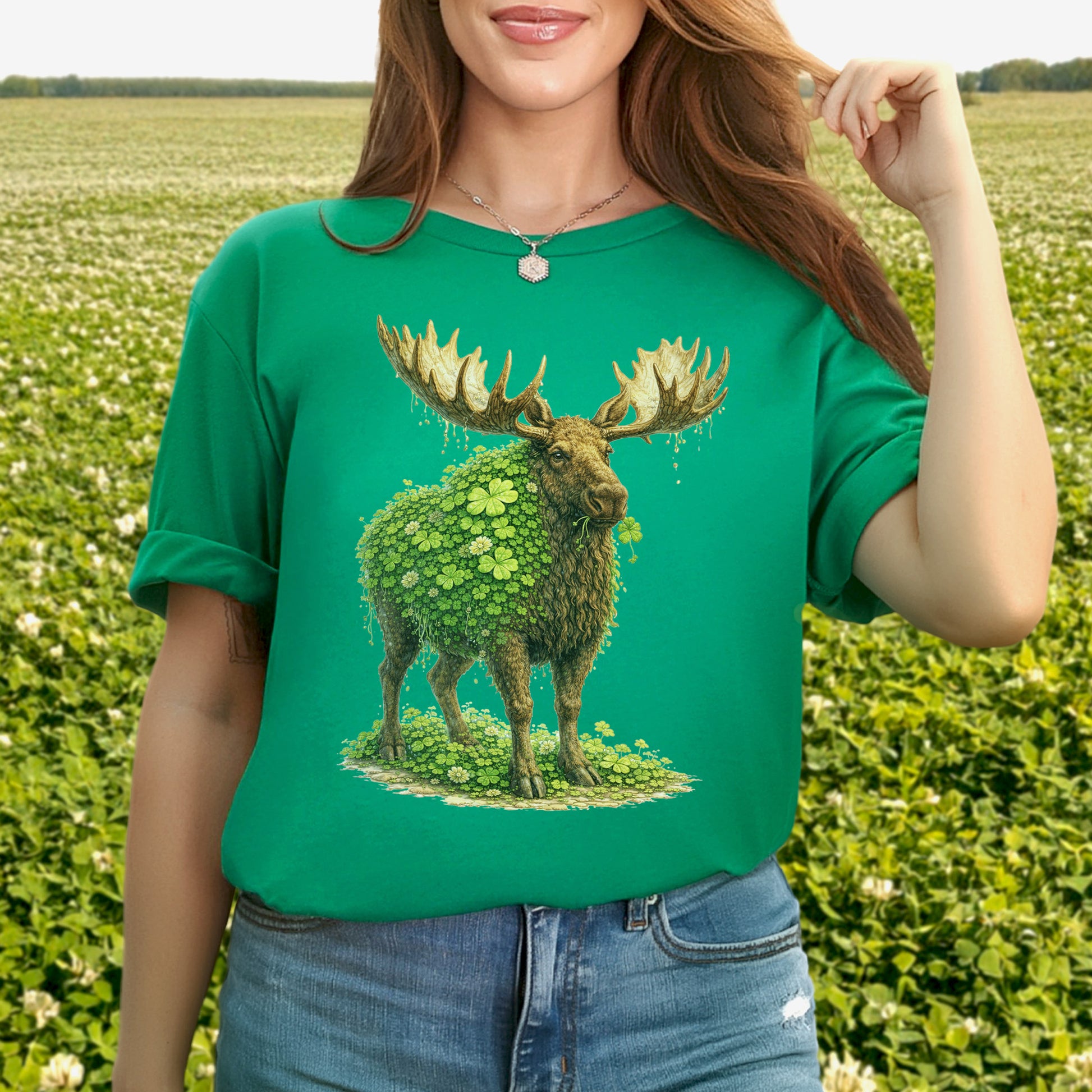Emerald Moose T-Shirt – Shamrock Forest Giant for St. Patrick’s Day