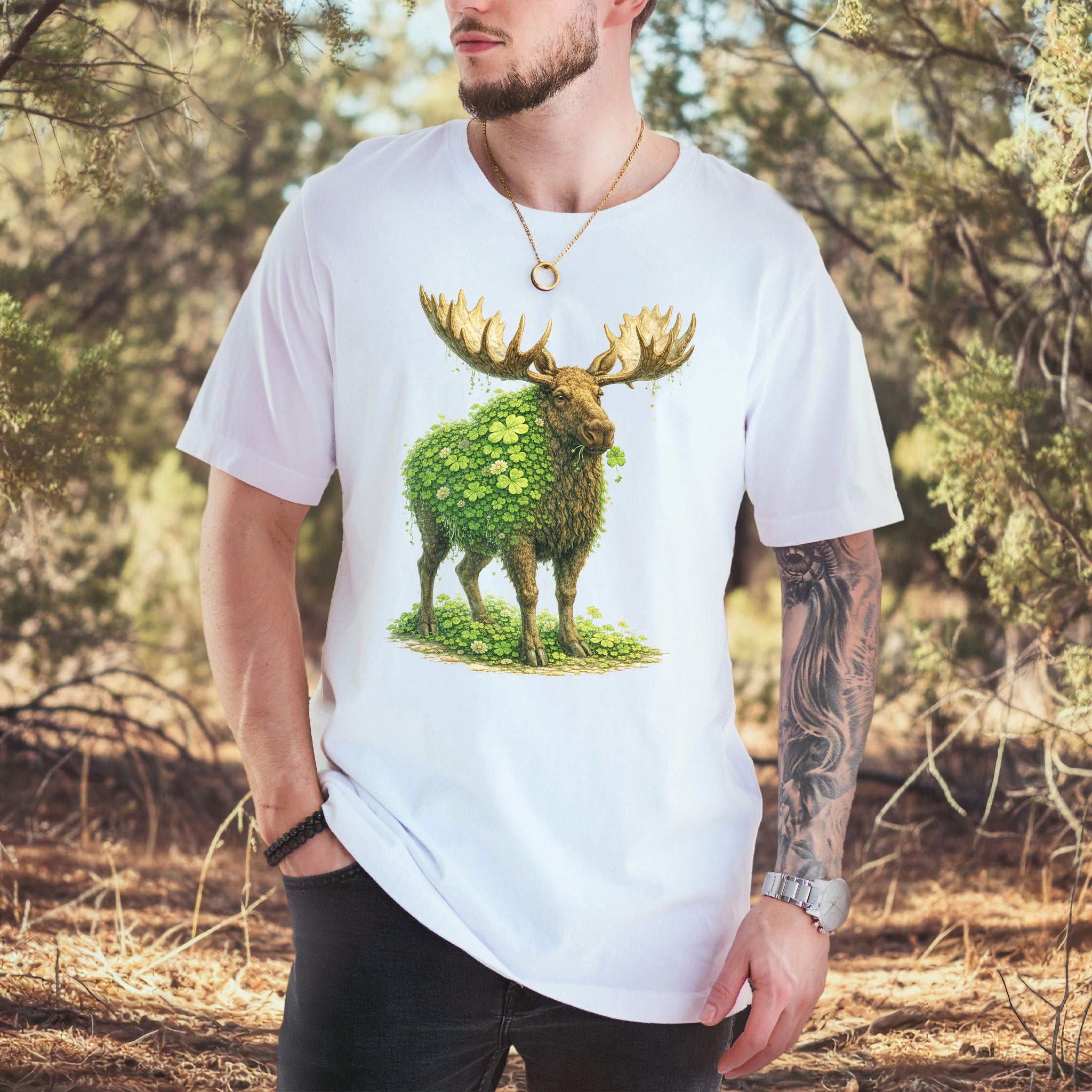 Emerald Moose T-Shirt – Shamrock Forest Giant for St. Patrick’s Day