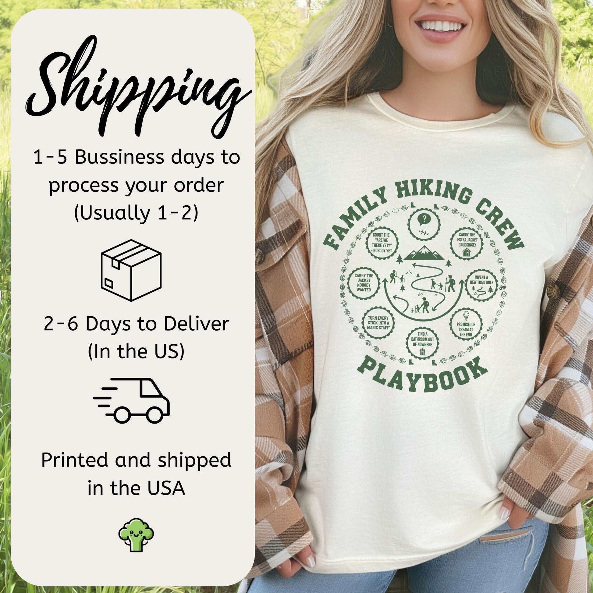 Family Hiking Crew Playbook T-Shirt – Fun Trail Adventure Family Tee