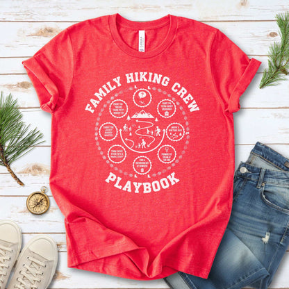 Family Hiking Crew Playbook T-Shirt – Fun Trail Adventure Family Tee