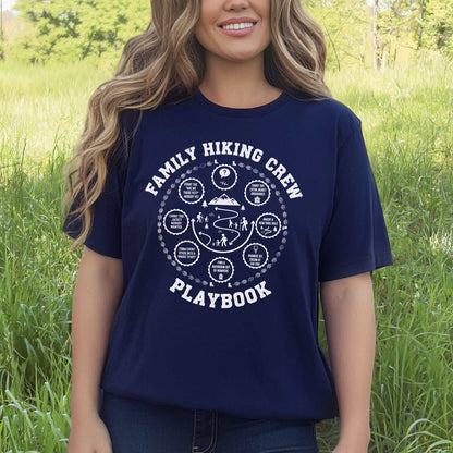 Family Hiking Crew Playbook T-Shirt – Fun Trail Adventure Family Tee