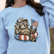 Feral Patriot Raccoon 4th of July Funny Americana Sweatshirt
