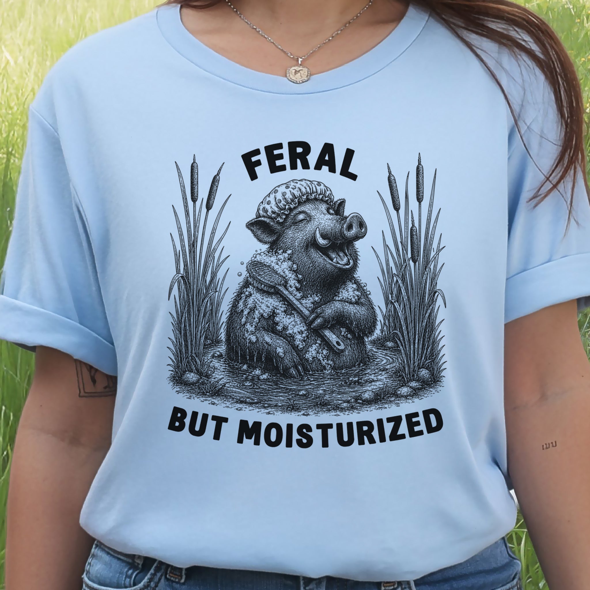 Feral But Moisturized Wild Boar Forest Animal Funny Spa Lover Gift T-Shirt